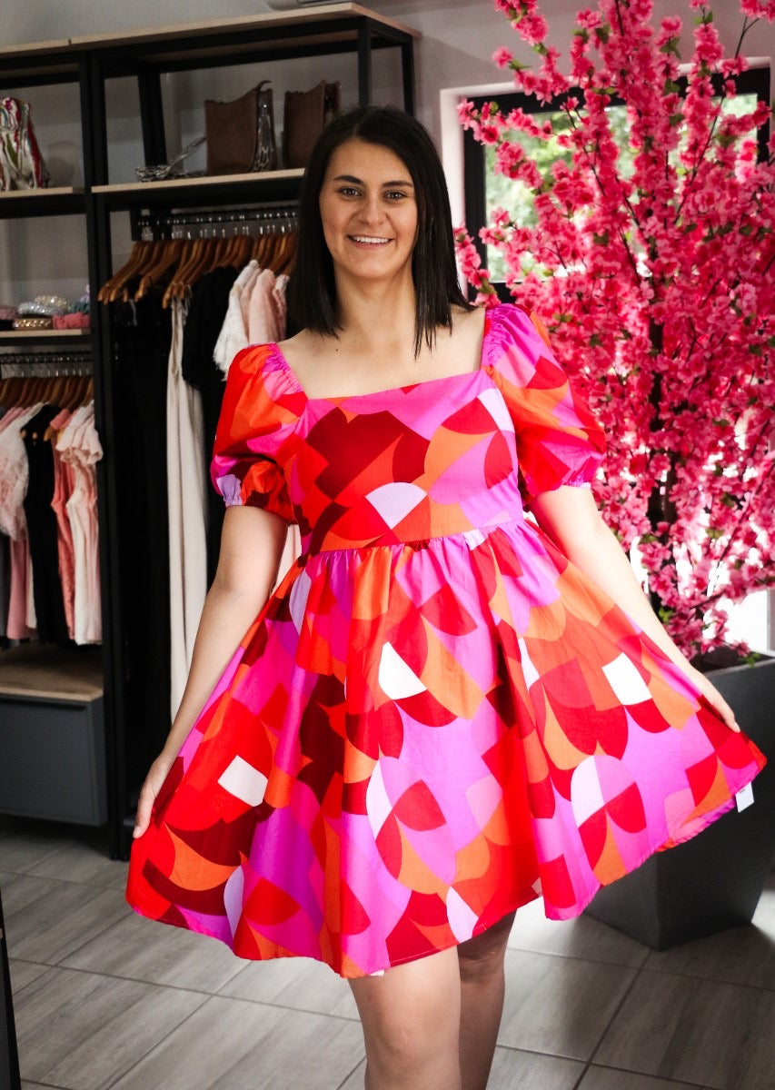 Ivy Puff Sleeve Short Dress
