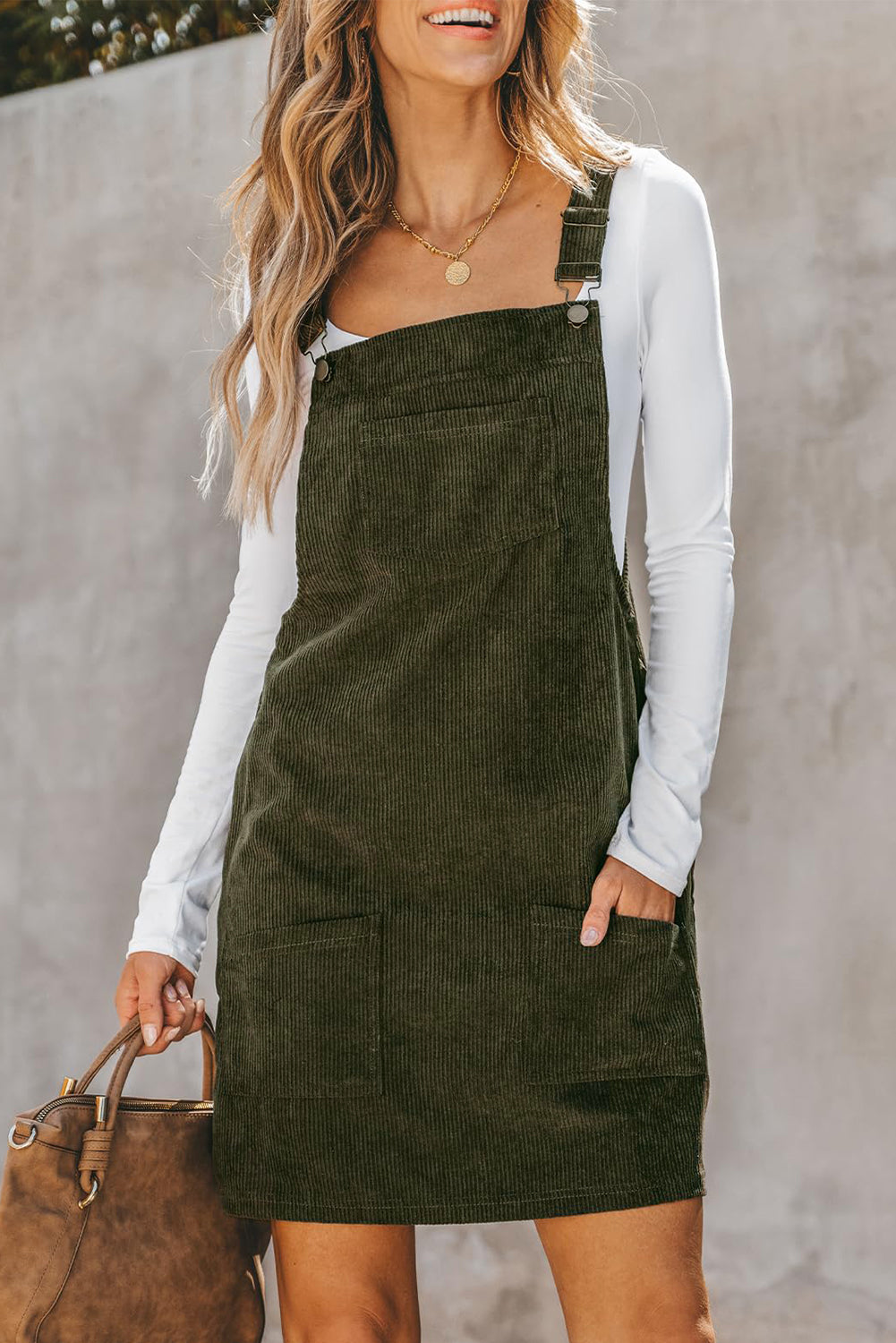 Isabella Green Corduroy Overall Dress