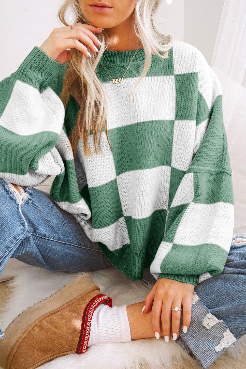 Juniper Green Bishop Sleeve Sweater