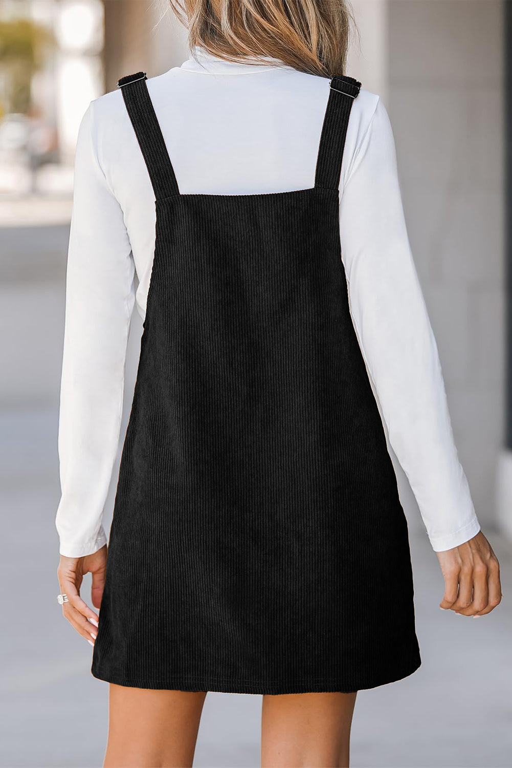 Isabella Black Corduroy Overall Dress