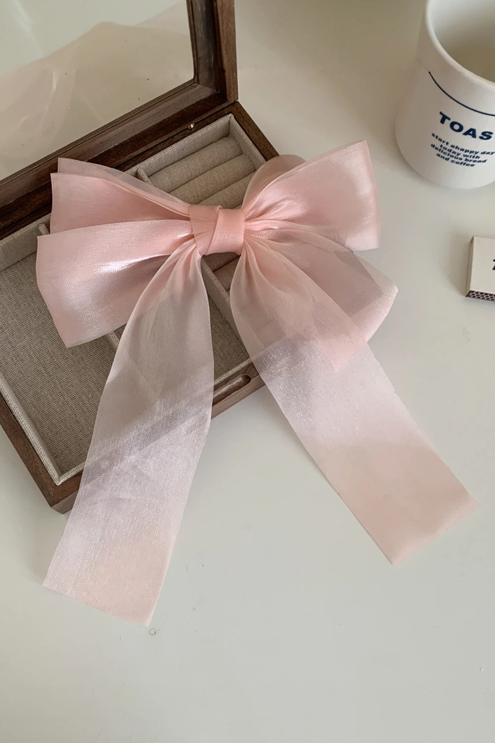 Ruddy Pink Gauze Bowknot Hair Clip