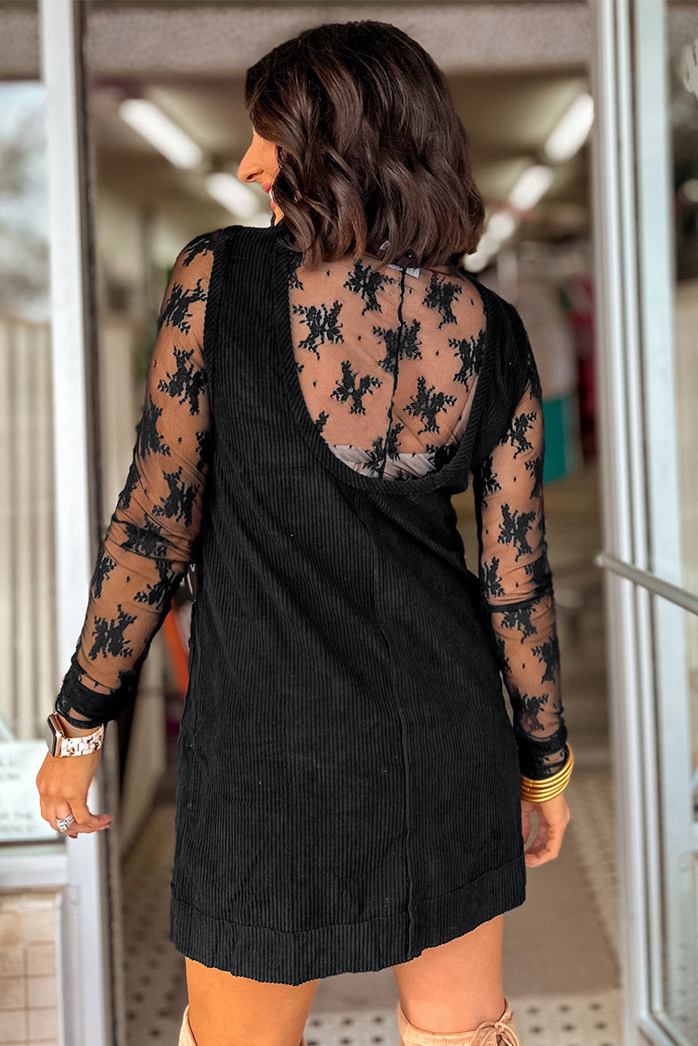Jayne Black Corduroy Short Dress