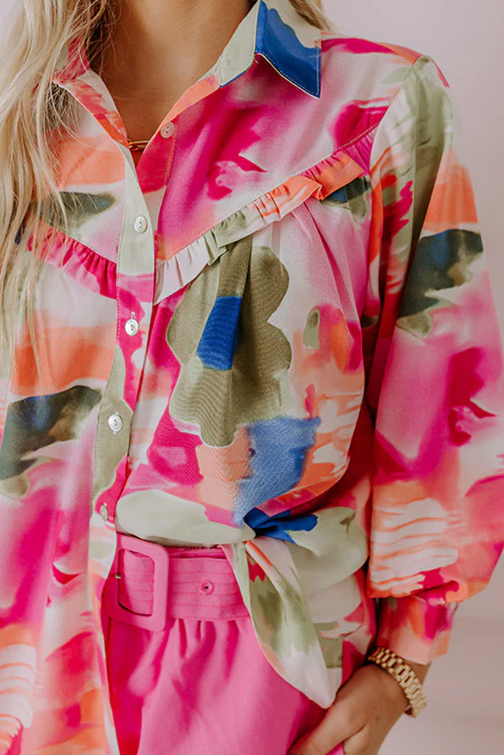 Penny Abstract Long Sleeve Shirt