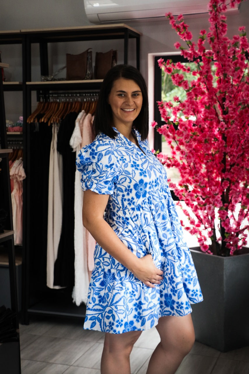 Blue Iris Short Dress