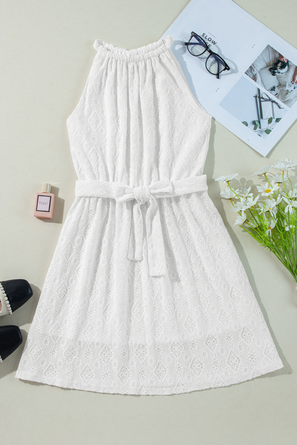 Fiona White Lace Short Dress