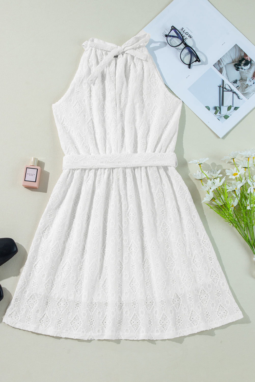 Fiona White Lace Short Dress