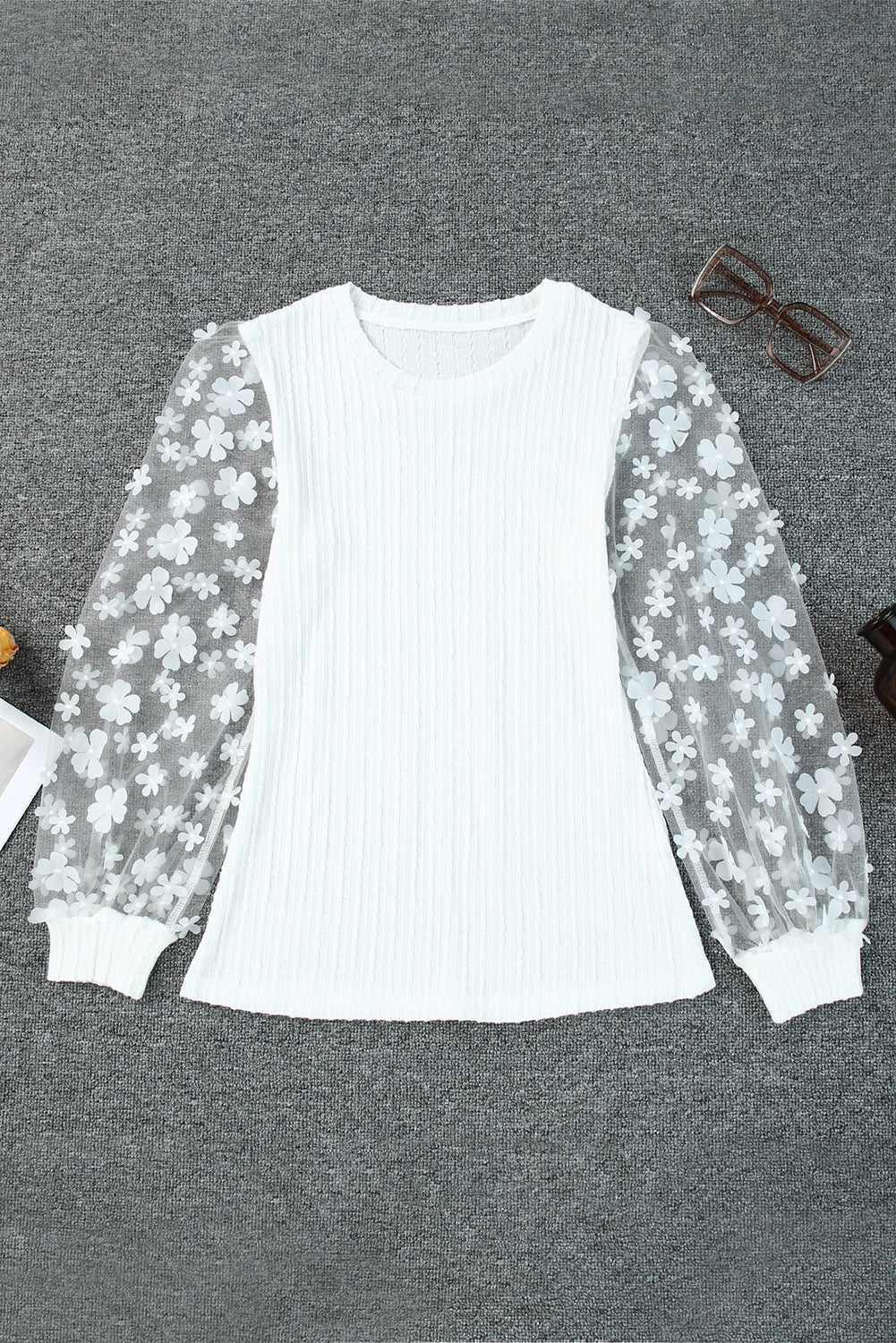 Blooming Paradise Mesh Sleeve Blouse