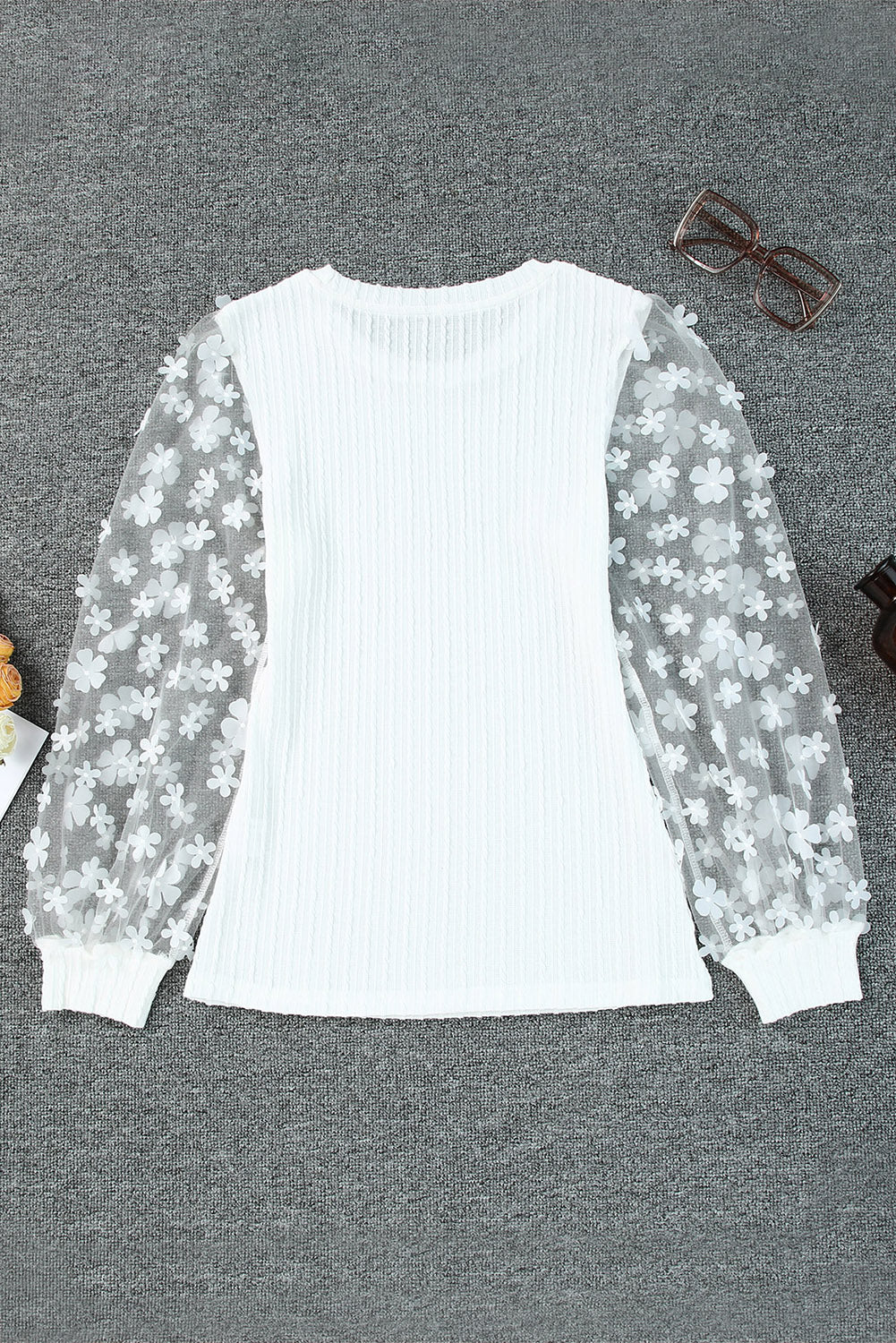 Blooming Paradise Mesh Sleeve Blouse