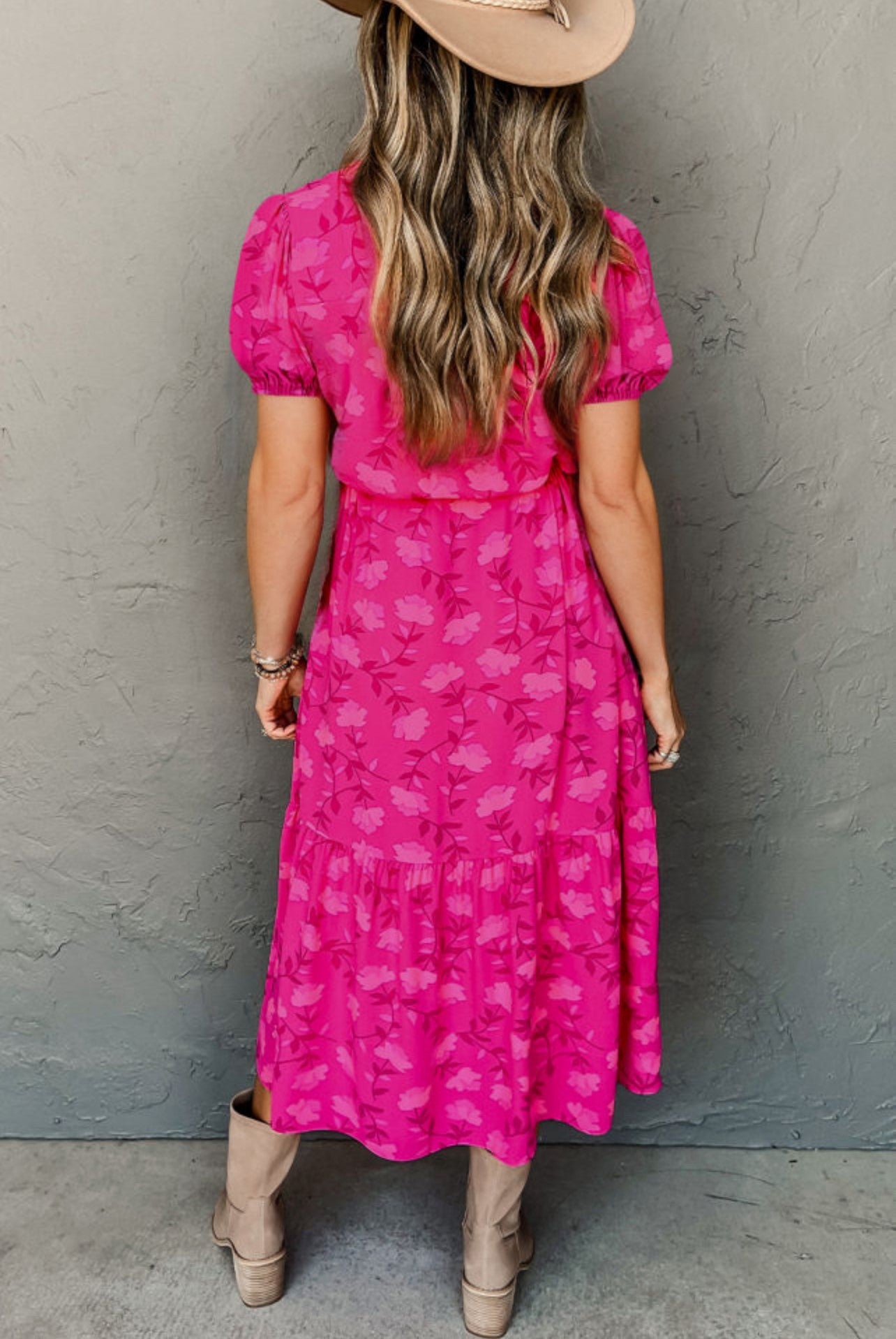 Cherry Blossom Pink Midi Dress