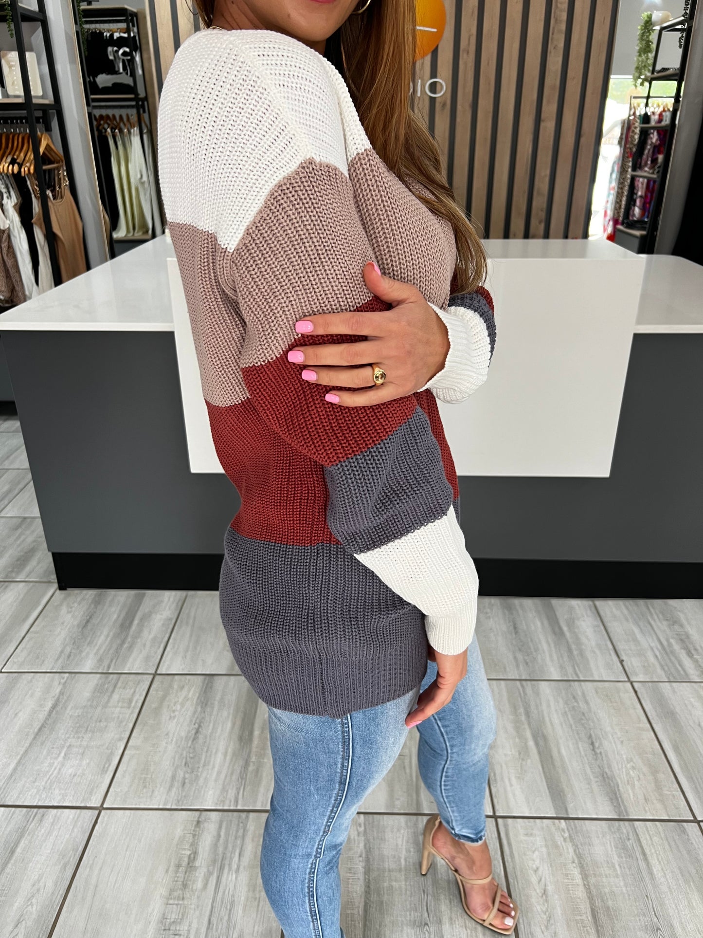 Yukio Garnet Knitted Sweater
