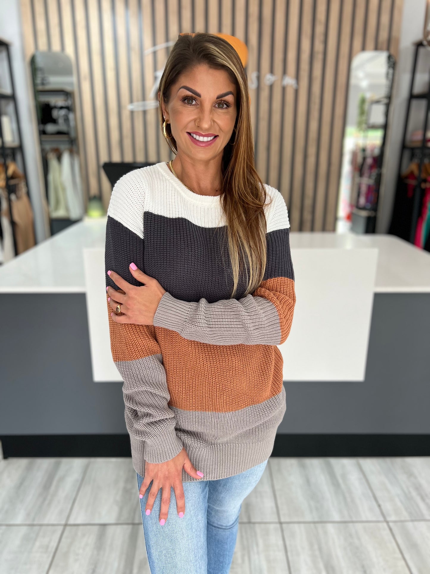 Yukio Chestnut Knitted Sweater