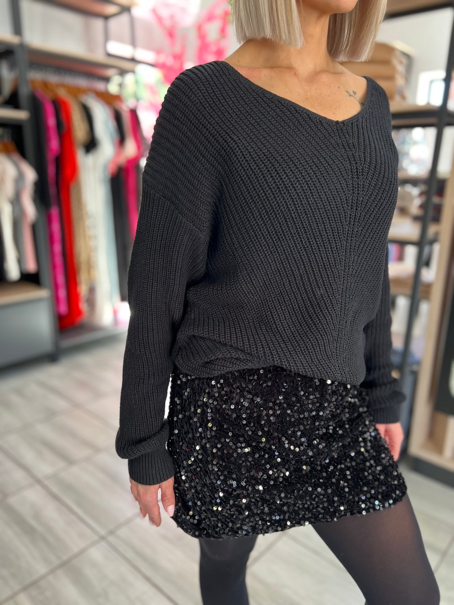 Ziva Black Knitted Sweater
