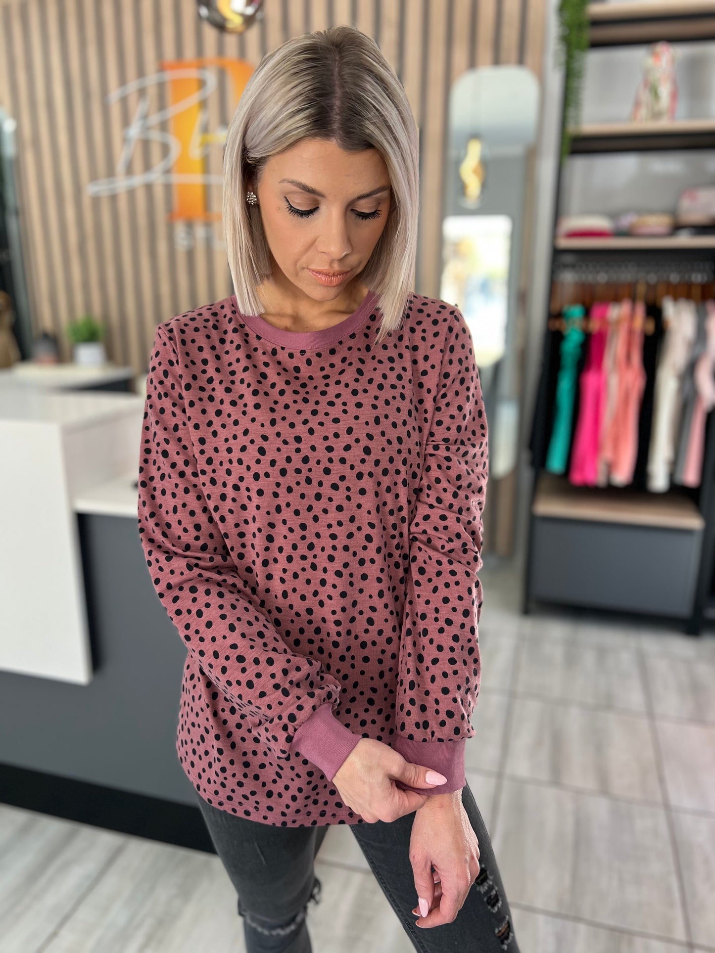 Eirwen Animal Spotted Long Sleeve Top