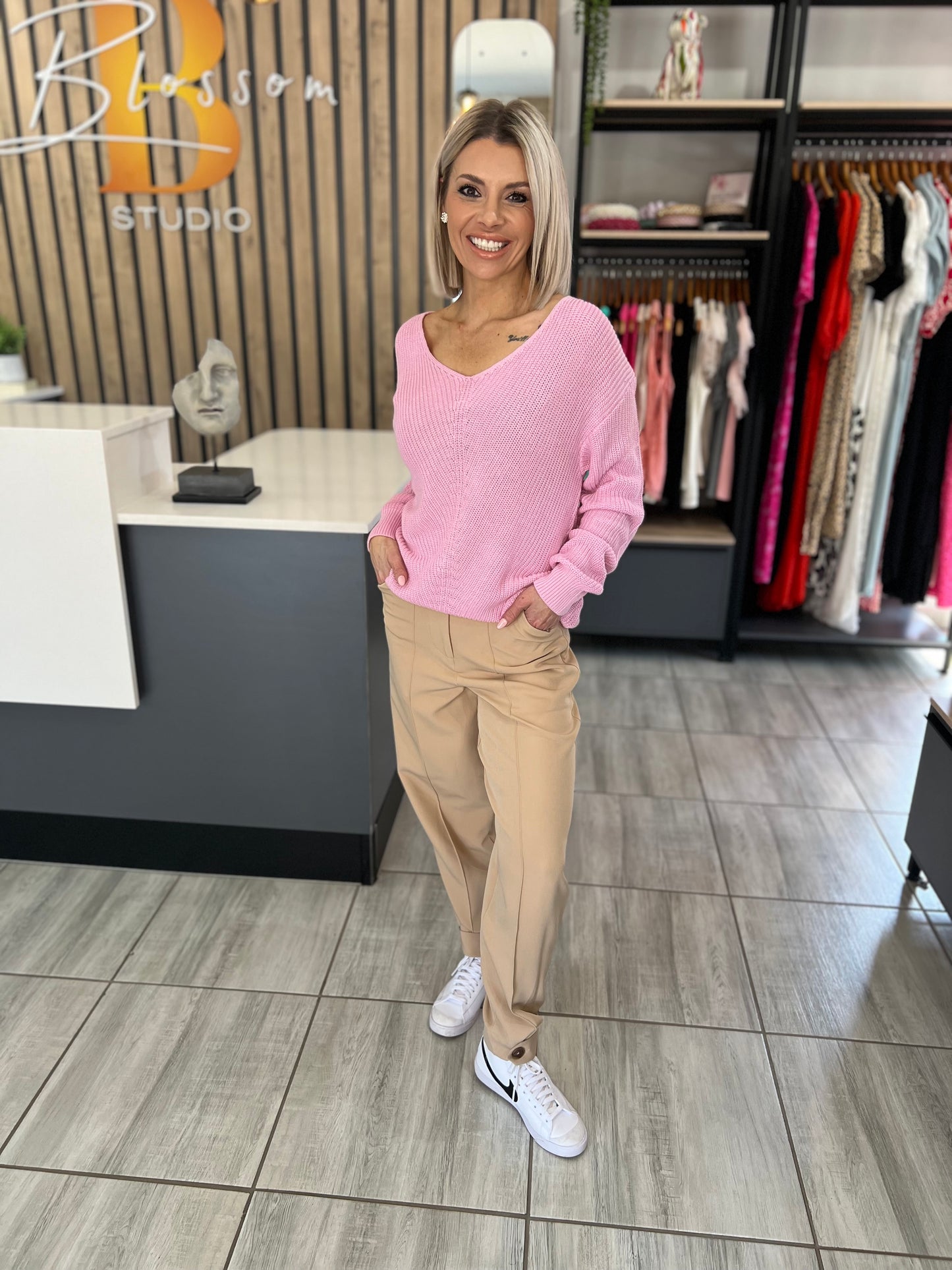 Ziva Pink Knitted Sweater