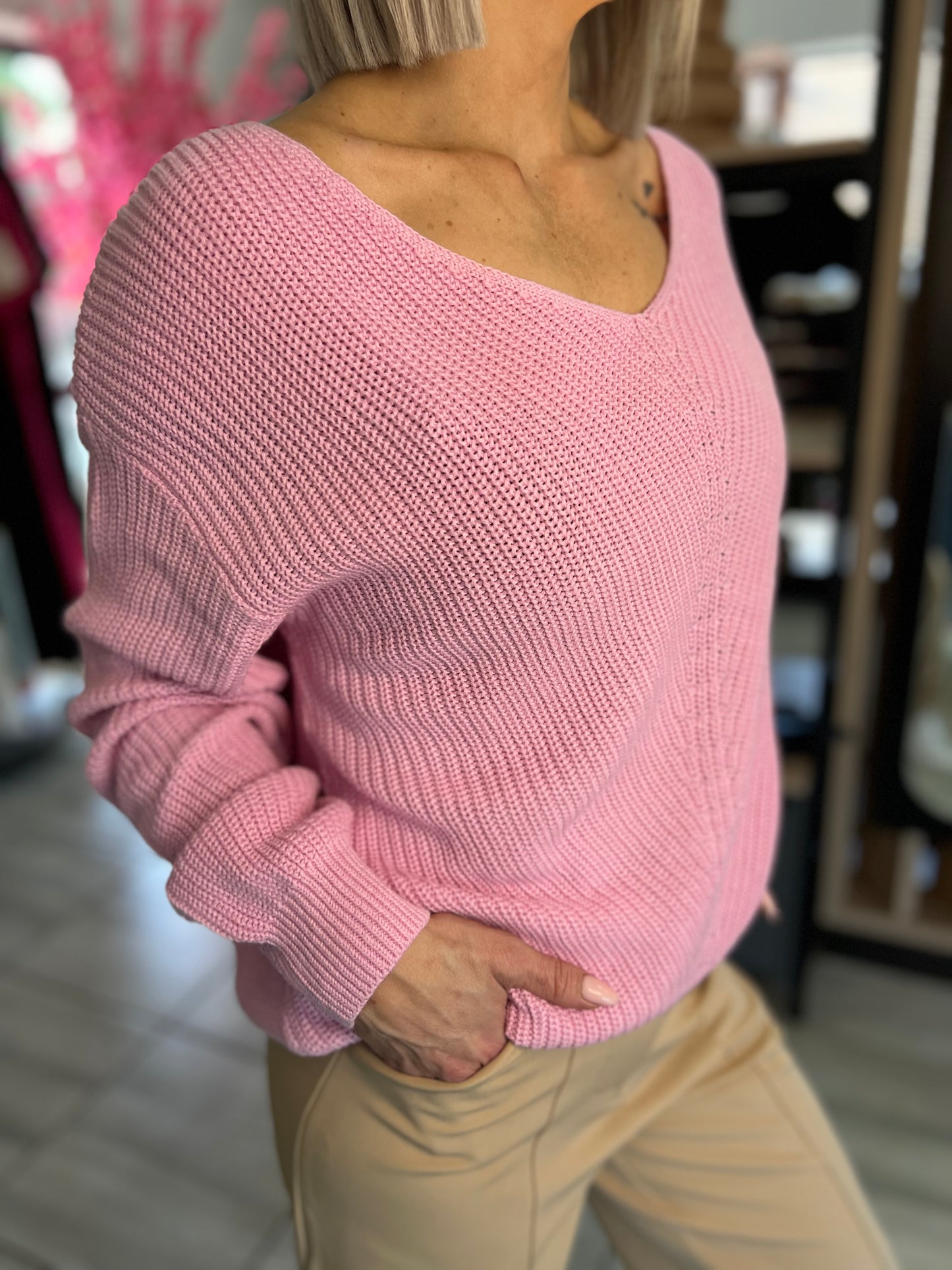 Ziva Pink Knitted Sweater