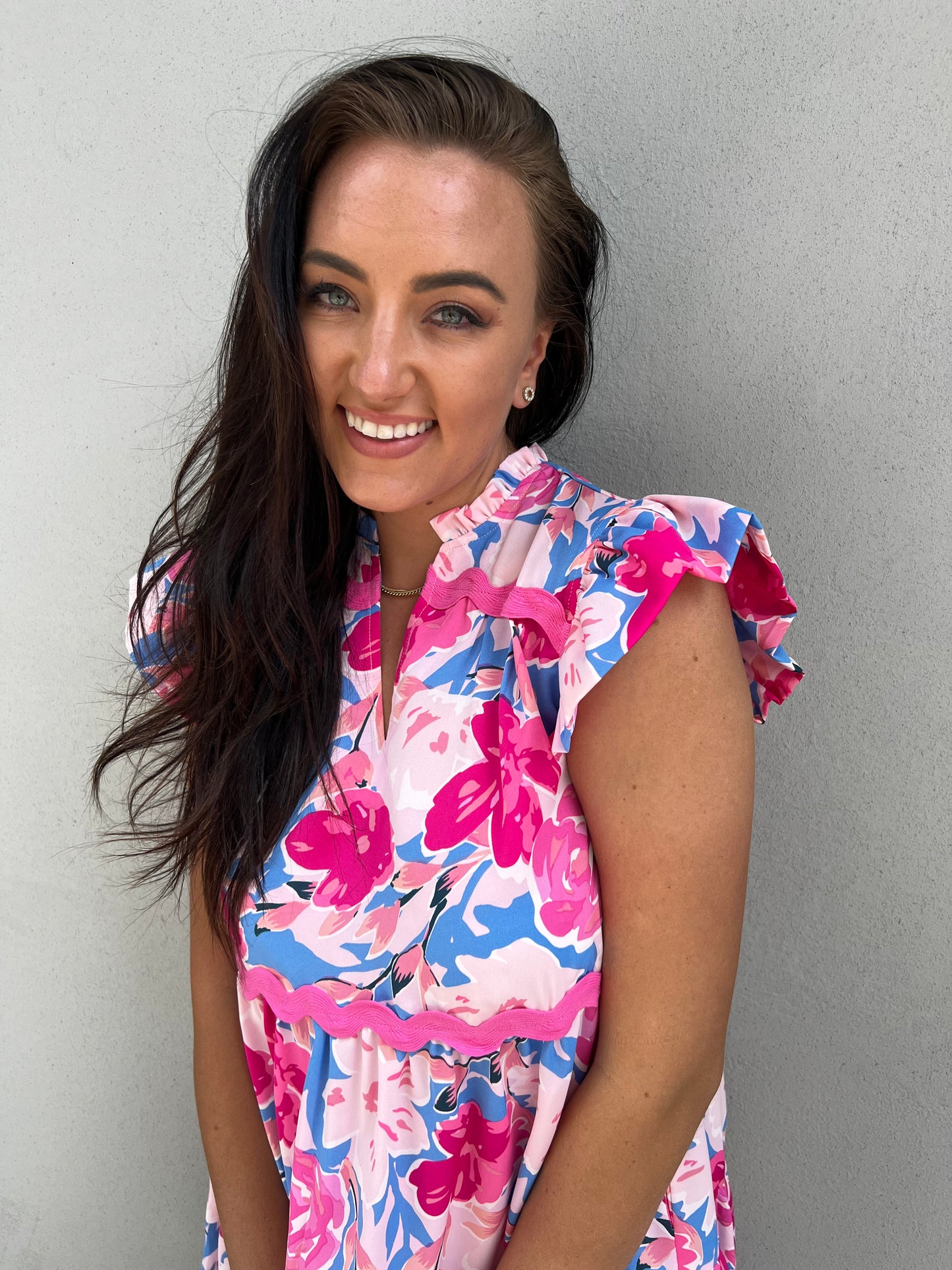 Carnation Floral Short Dress