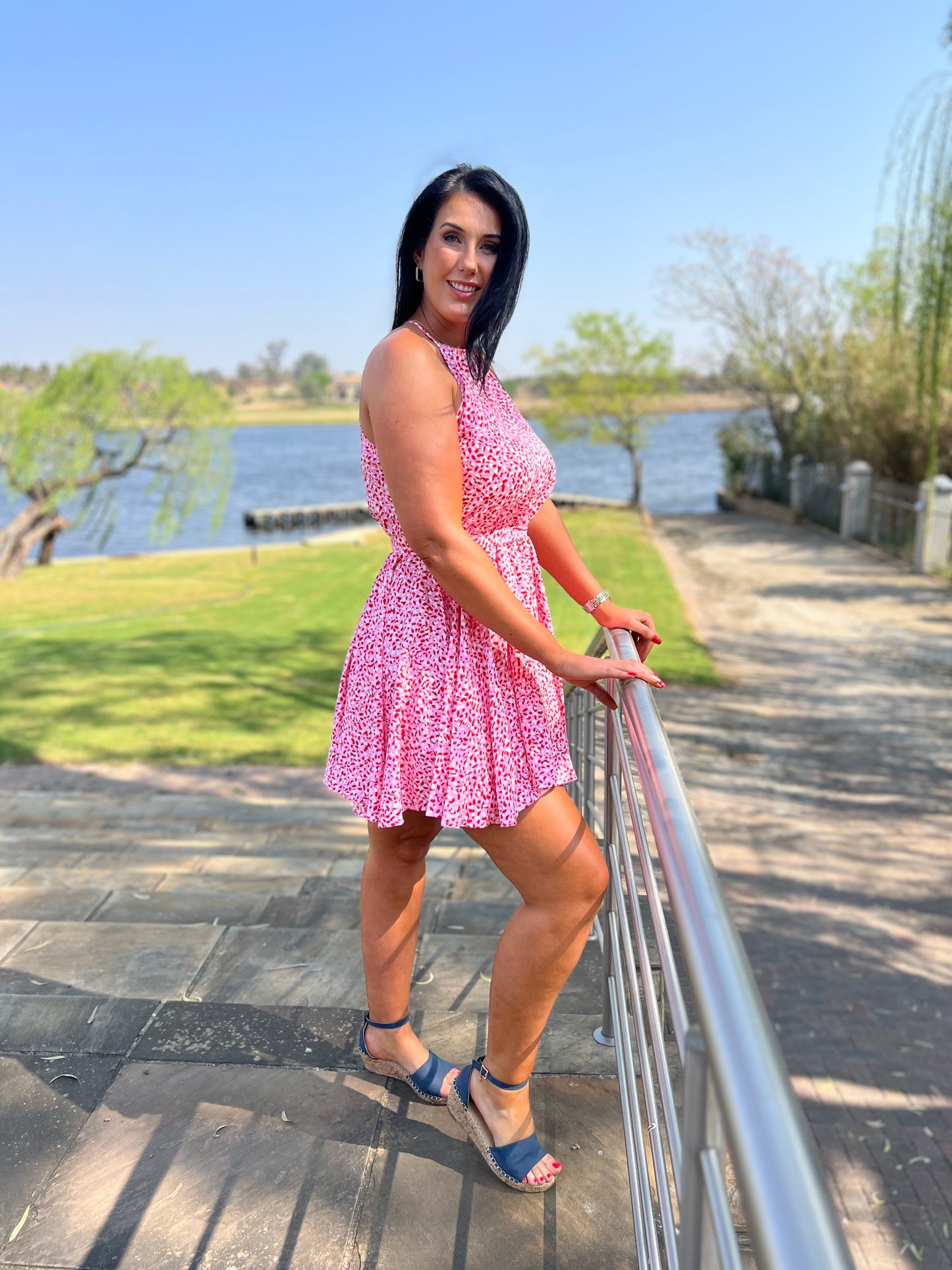 Mauvish Leopard Print Short Dress