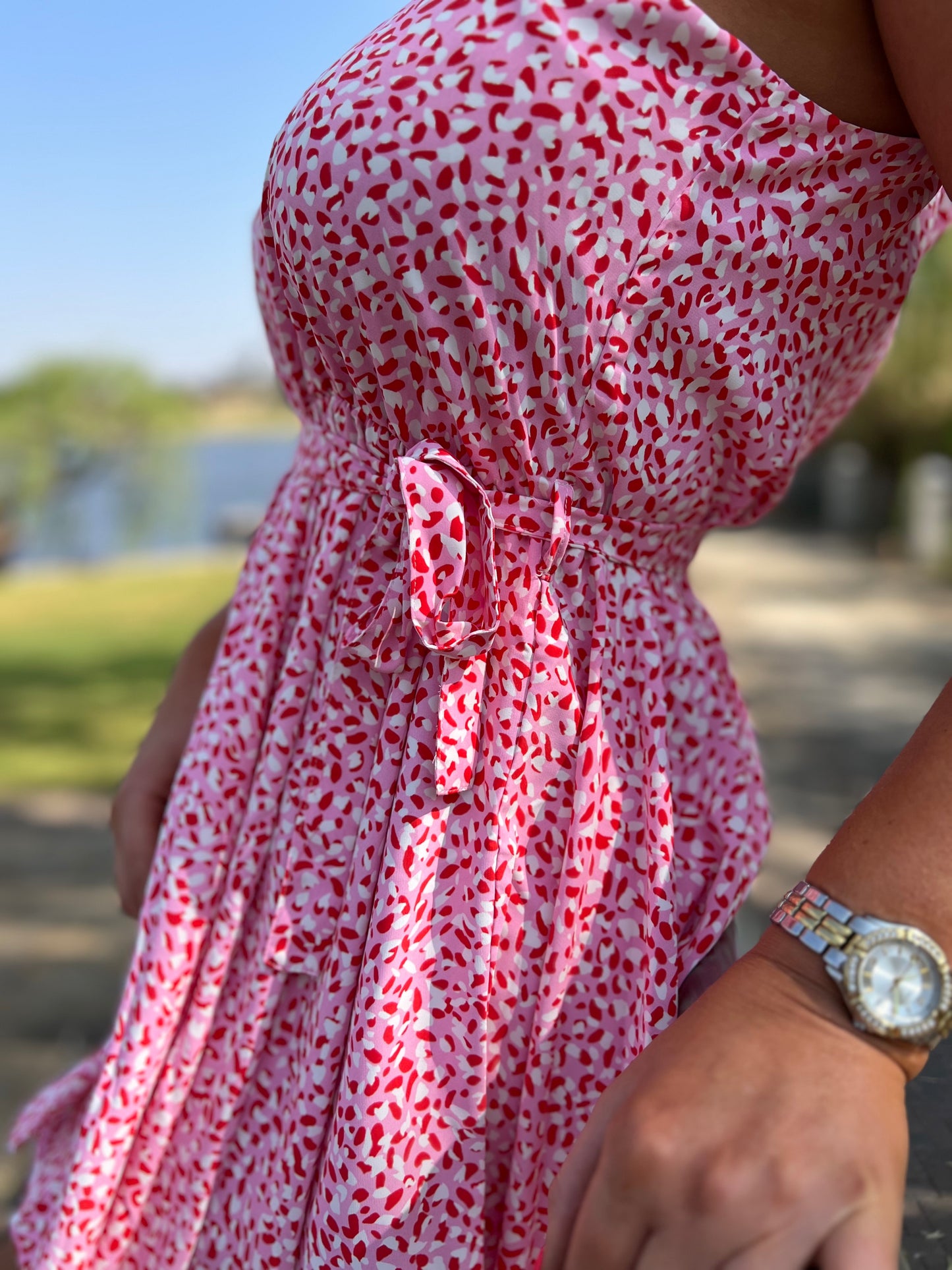 Mauvish Leopard Print Short Dress