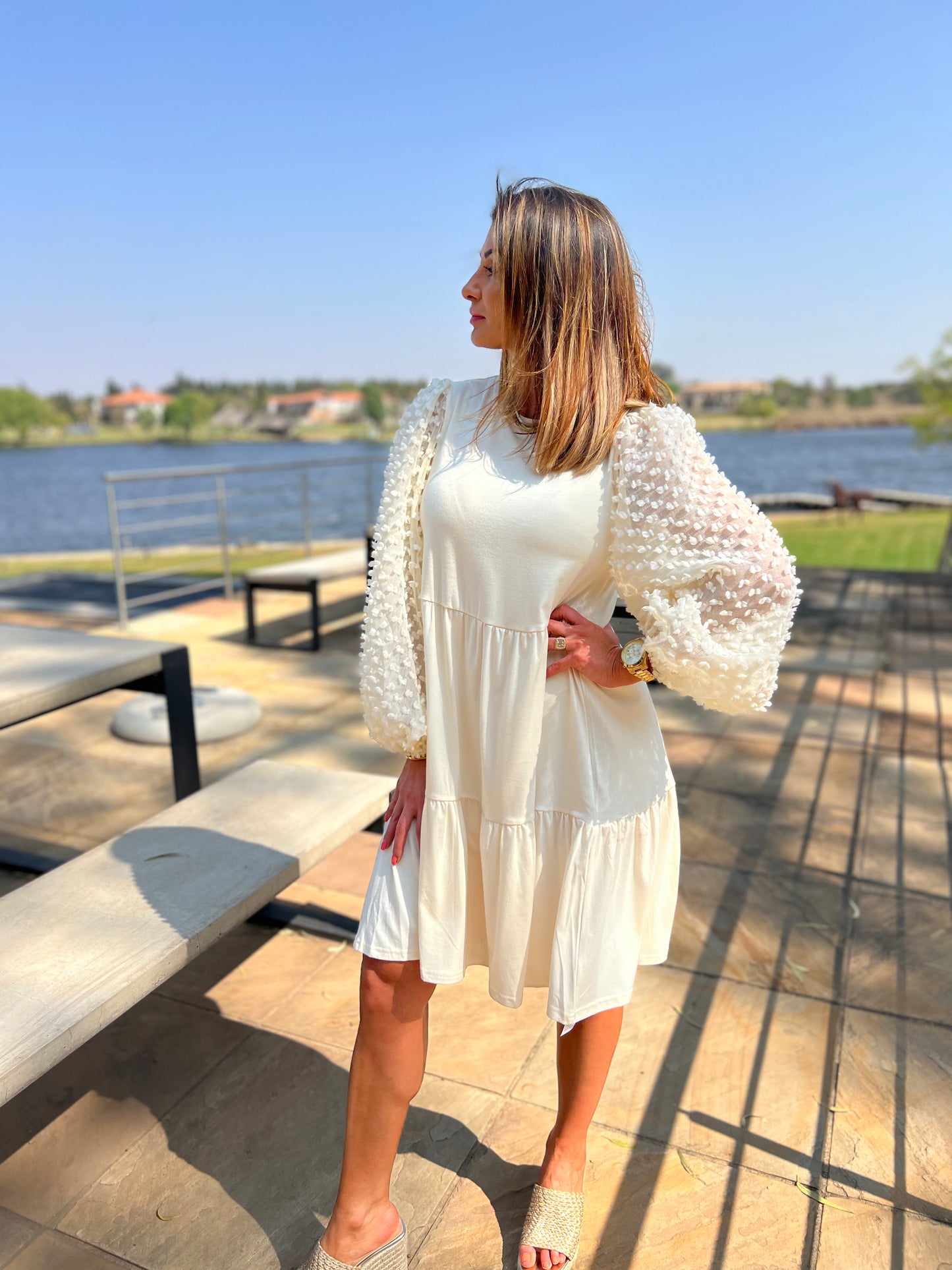 Kasha Beige Short Dress