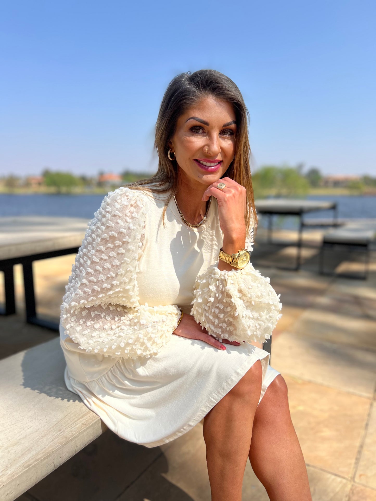 Kasha Beige Short Dress