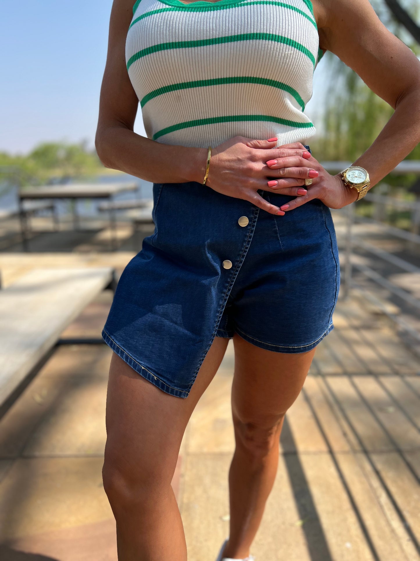 Sherah Wrapped Denim Shorts