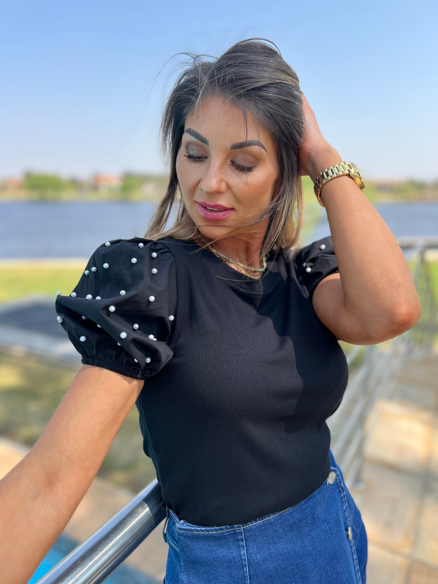 Phoebe Pearl Sleeve Top