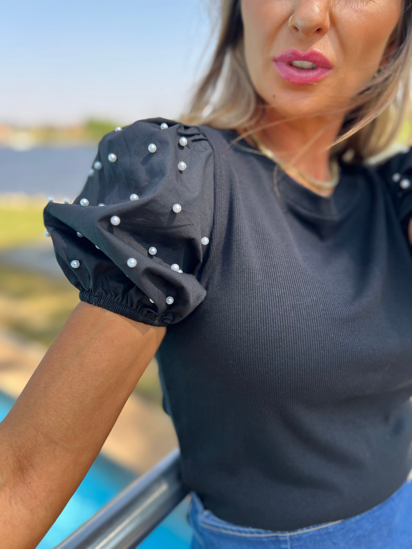 Phoebe Pearl Sleeve Top