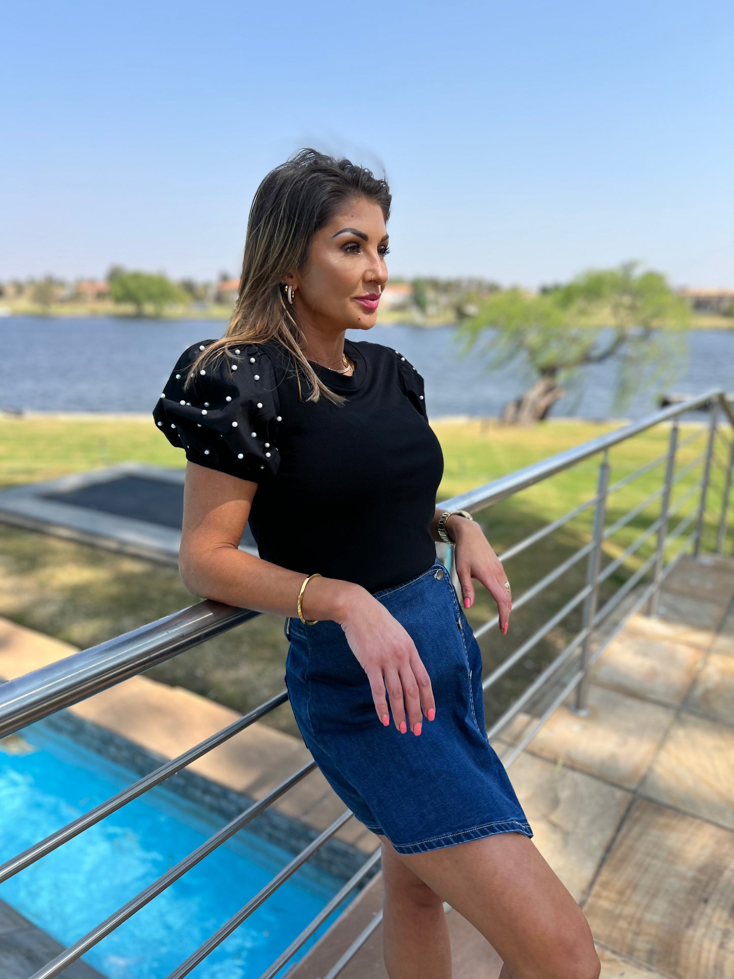 Phoebe Pearl Sleeve Top