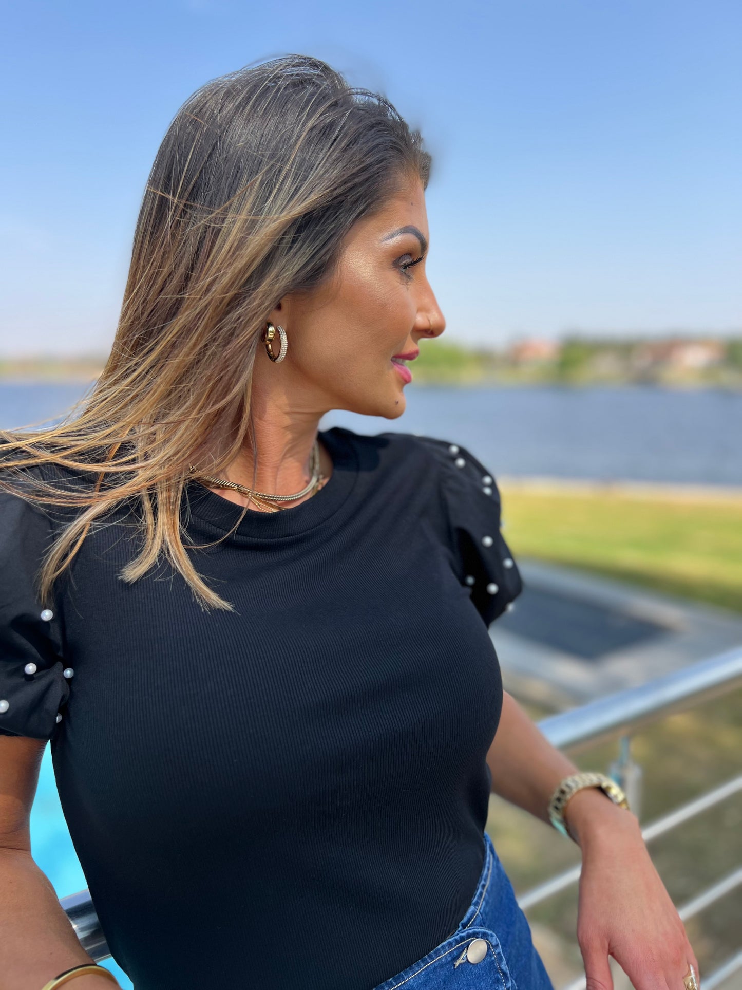 Phoebe Pearl Sleeve Top