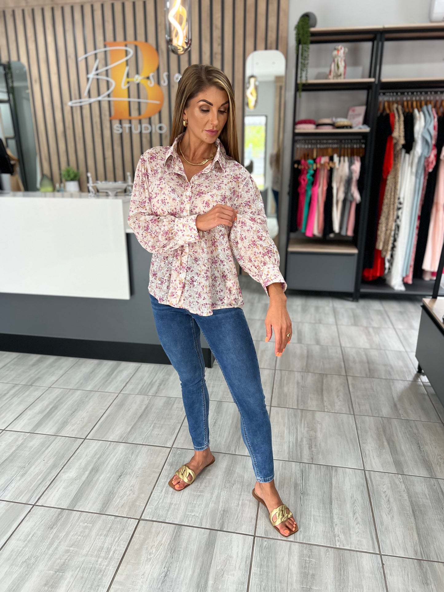 Flaming Floral Print Shirt