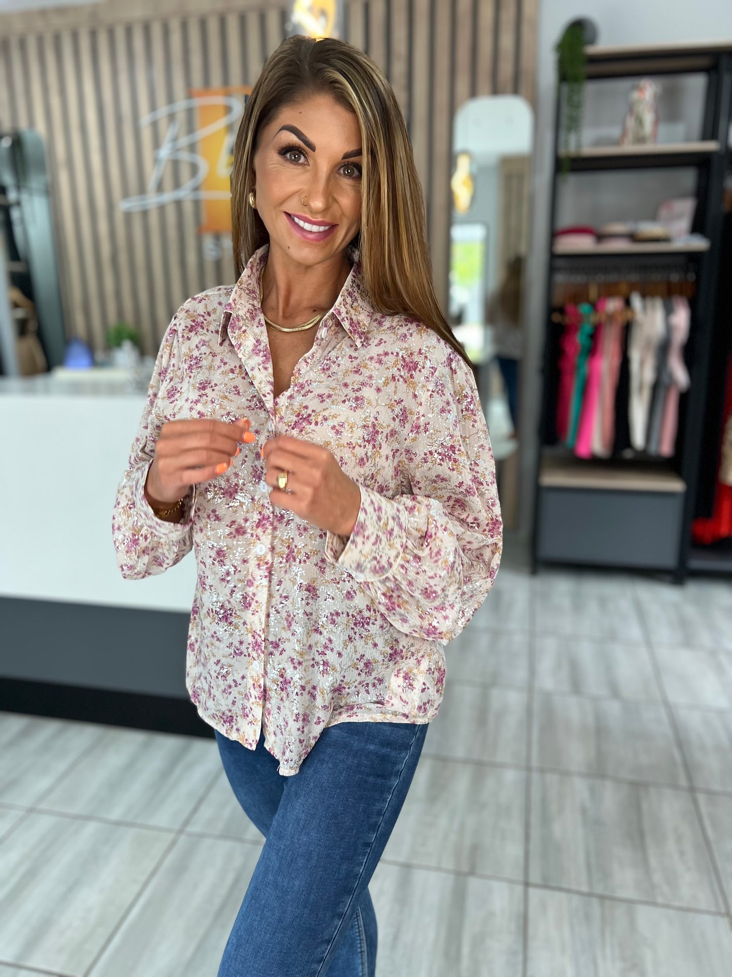 Flaming Floral Print Shirt
