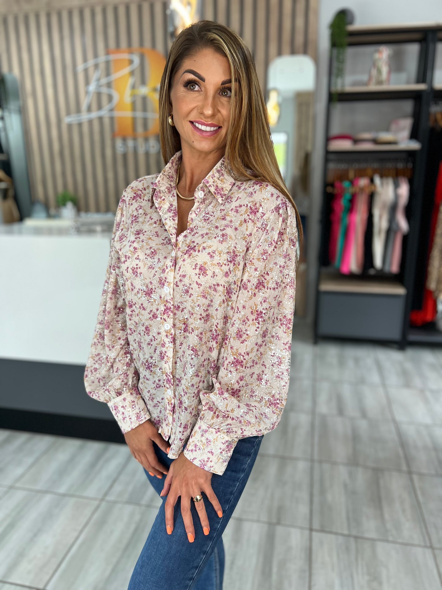 Flaming Floral Print Shirt