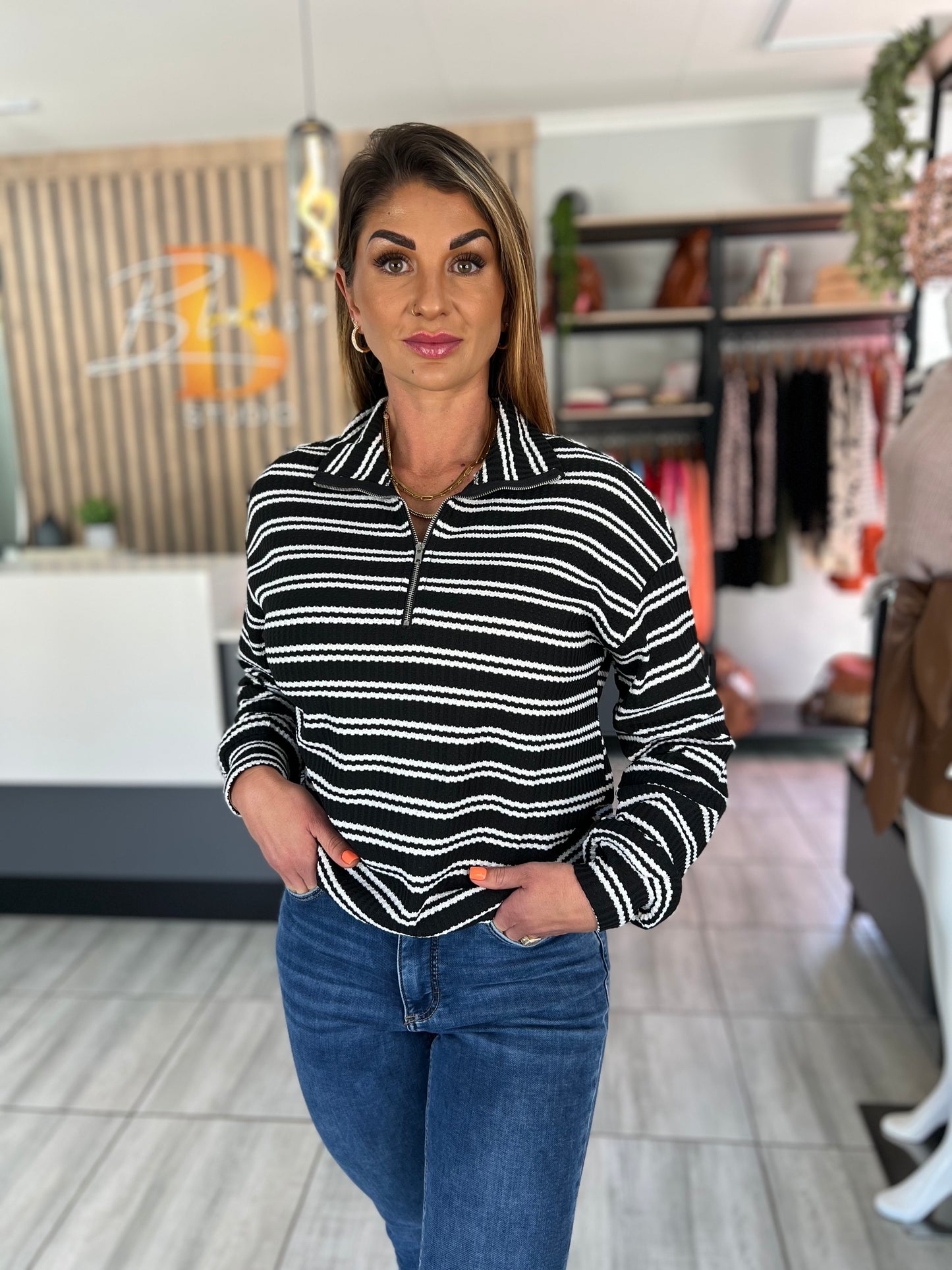 Mira Striped Long Sleeve Top