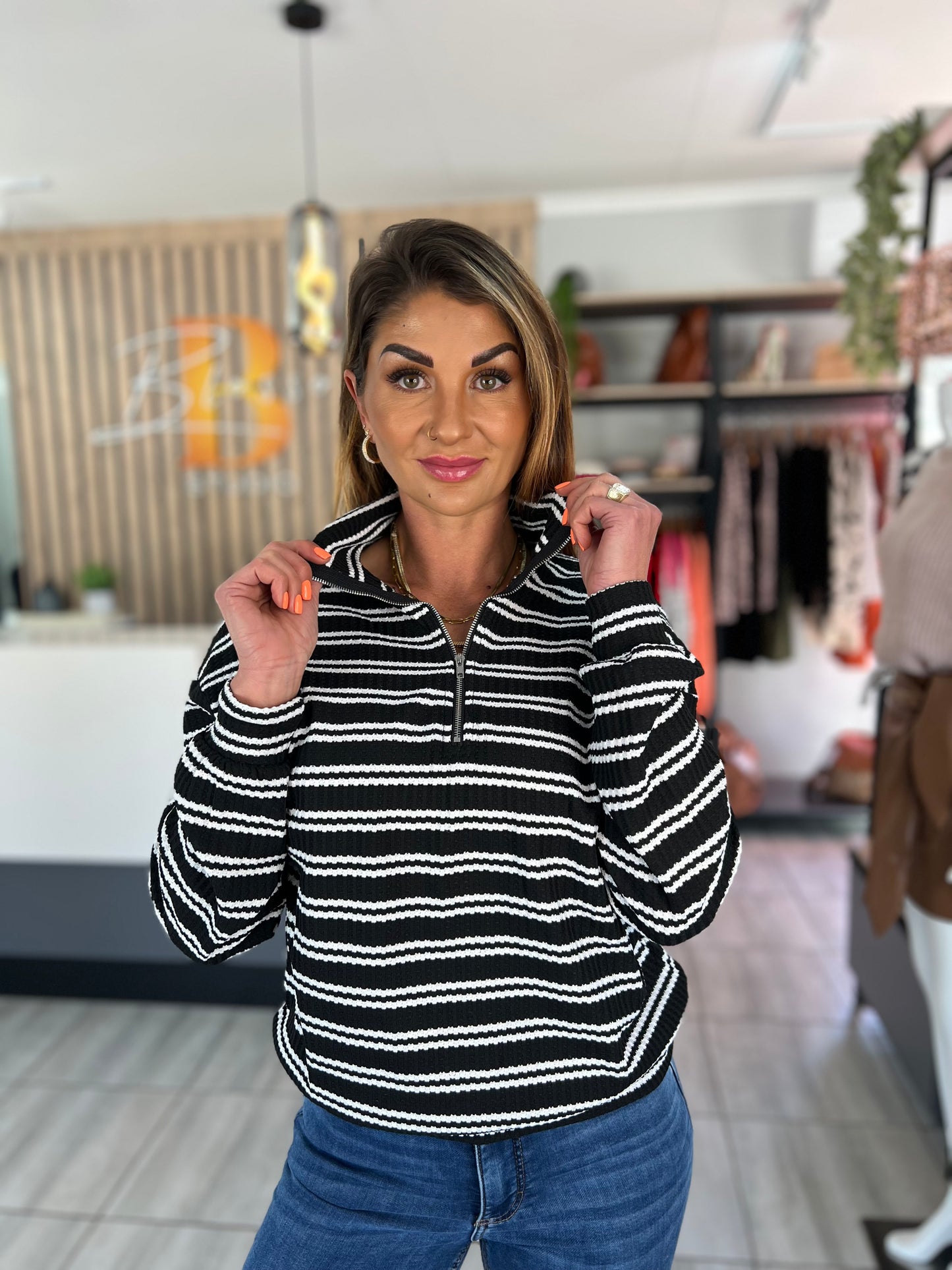 Mira Striped Long Sleeve Top