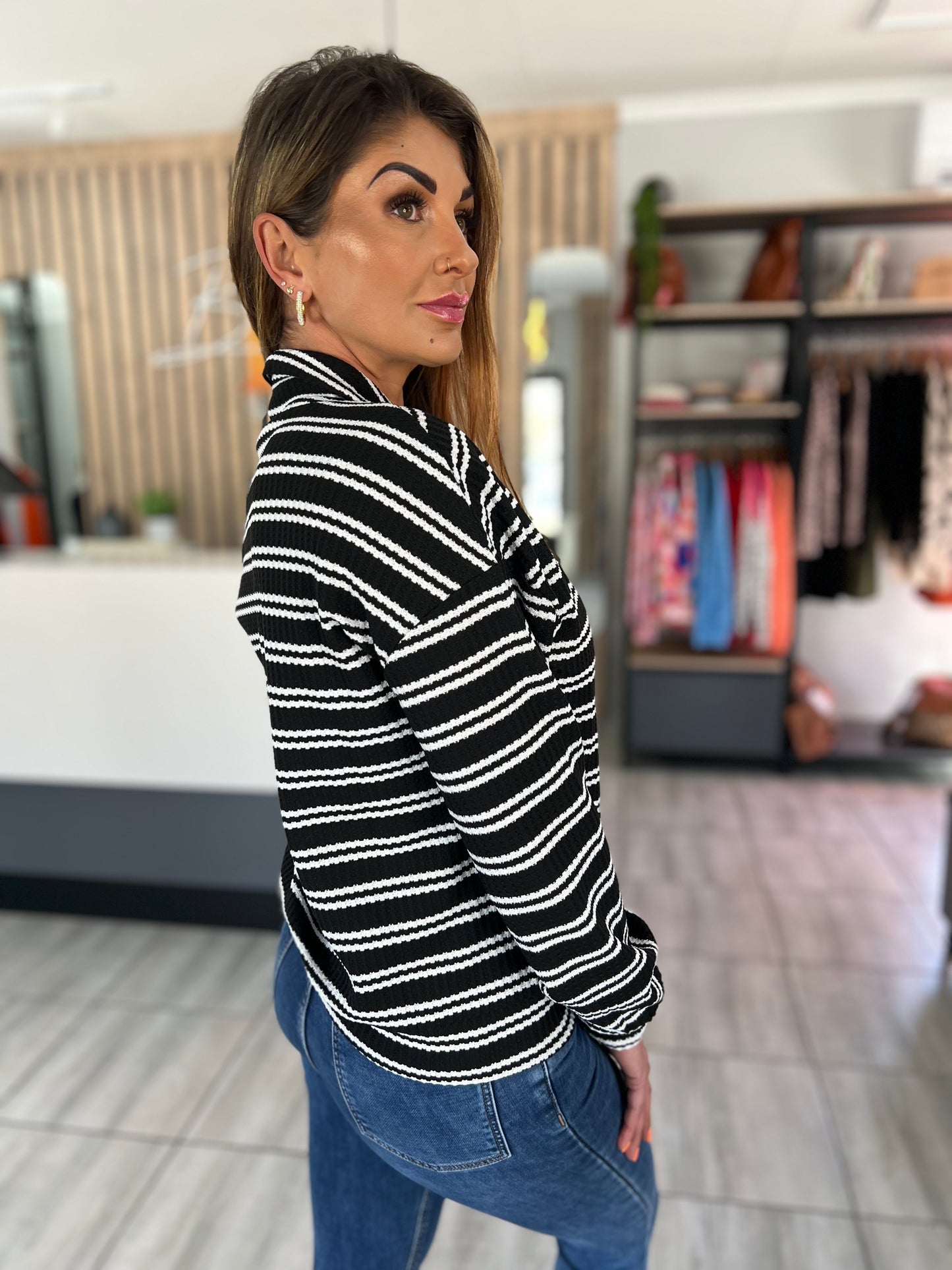 Mira Striped Long Sleeve Top