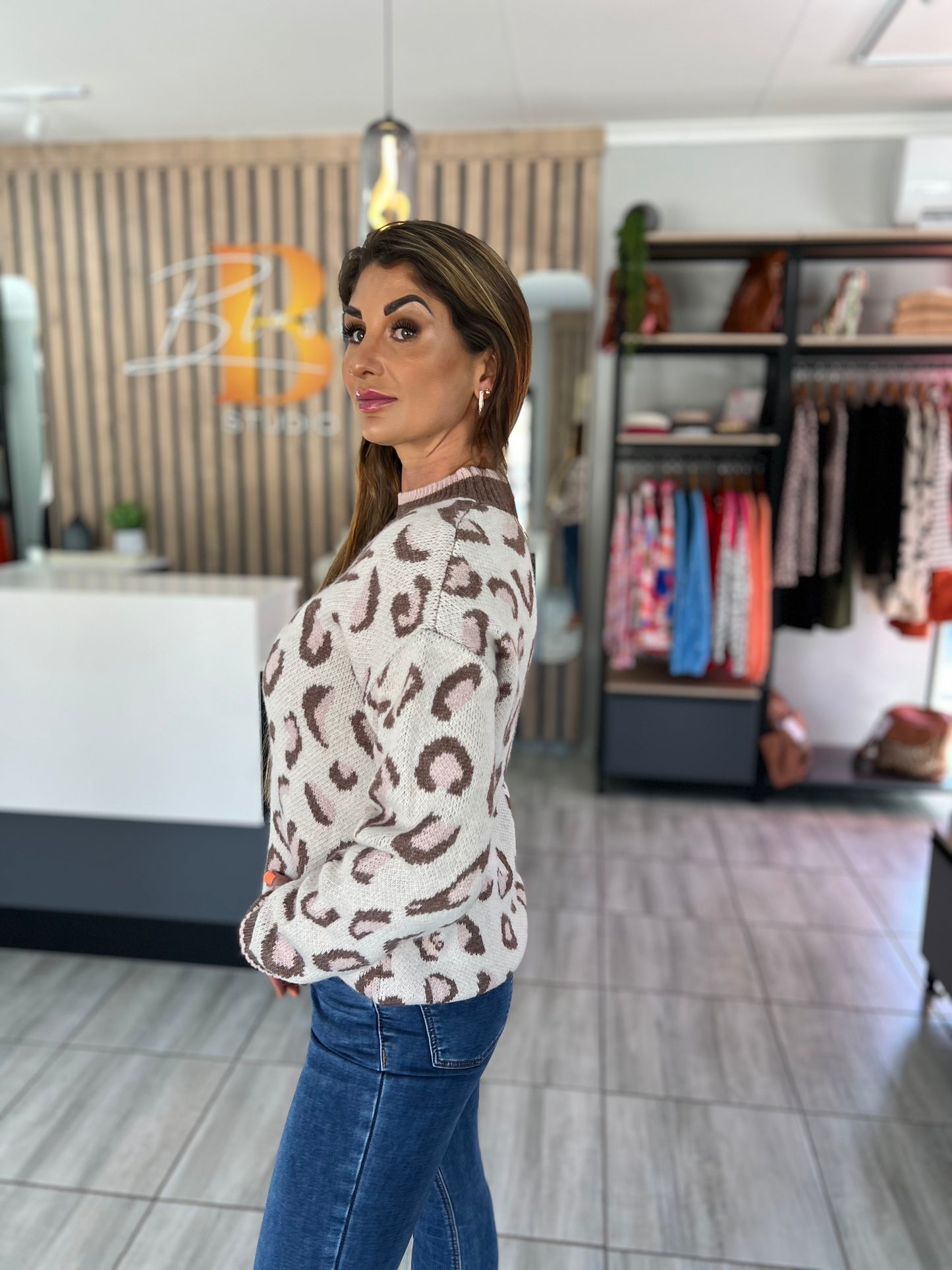 Avenue Two-tone Leopard Sweater