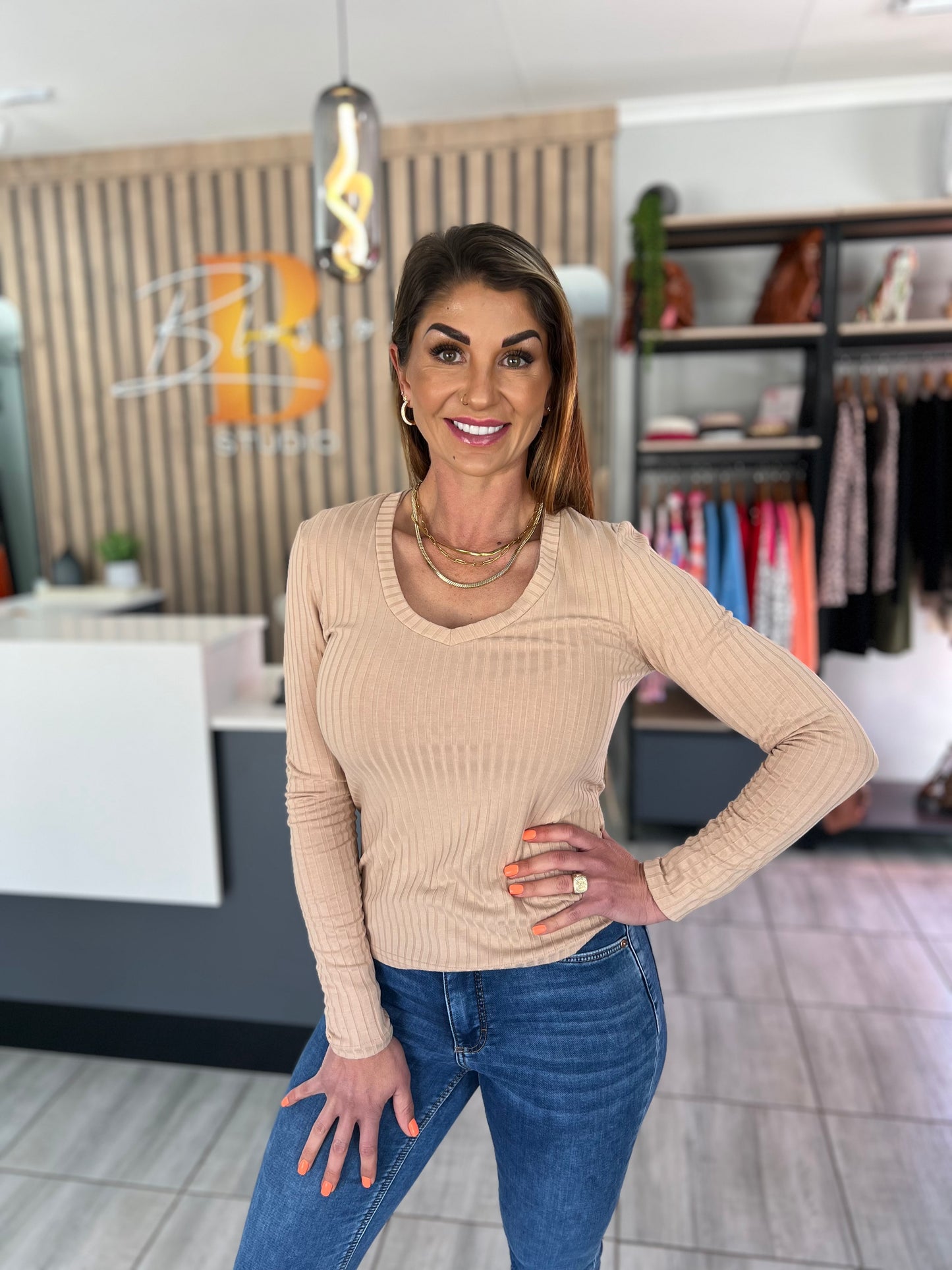 Bailey Latte Long Sleeve Top