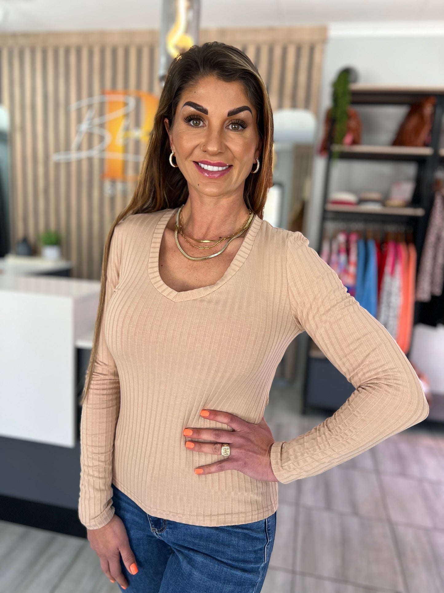 Bailey Latte Long Sleeve Top