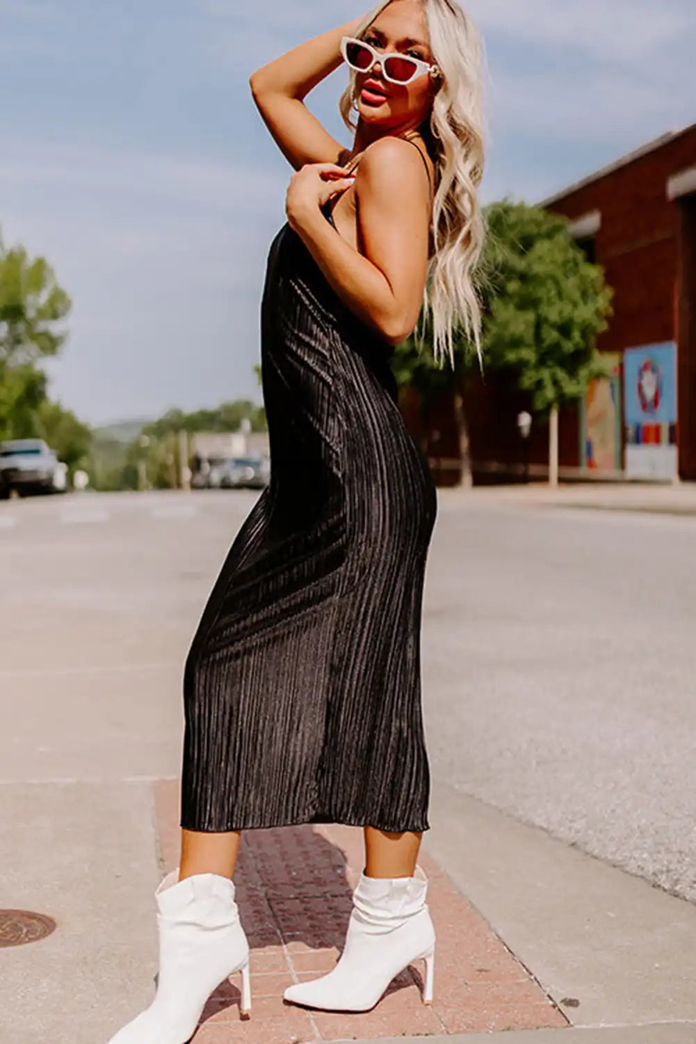 Malta Spaghetti Straps Midi Dress