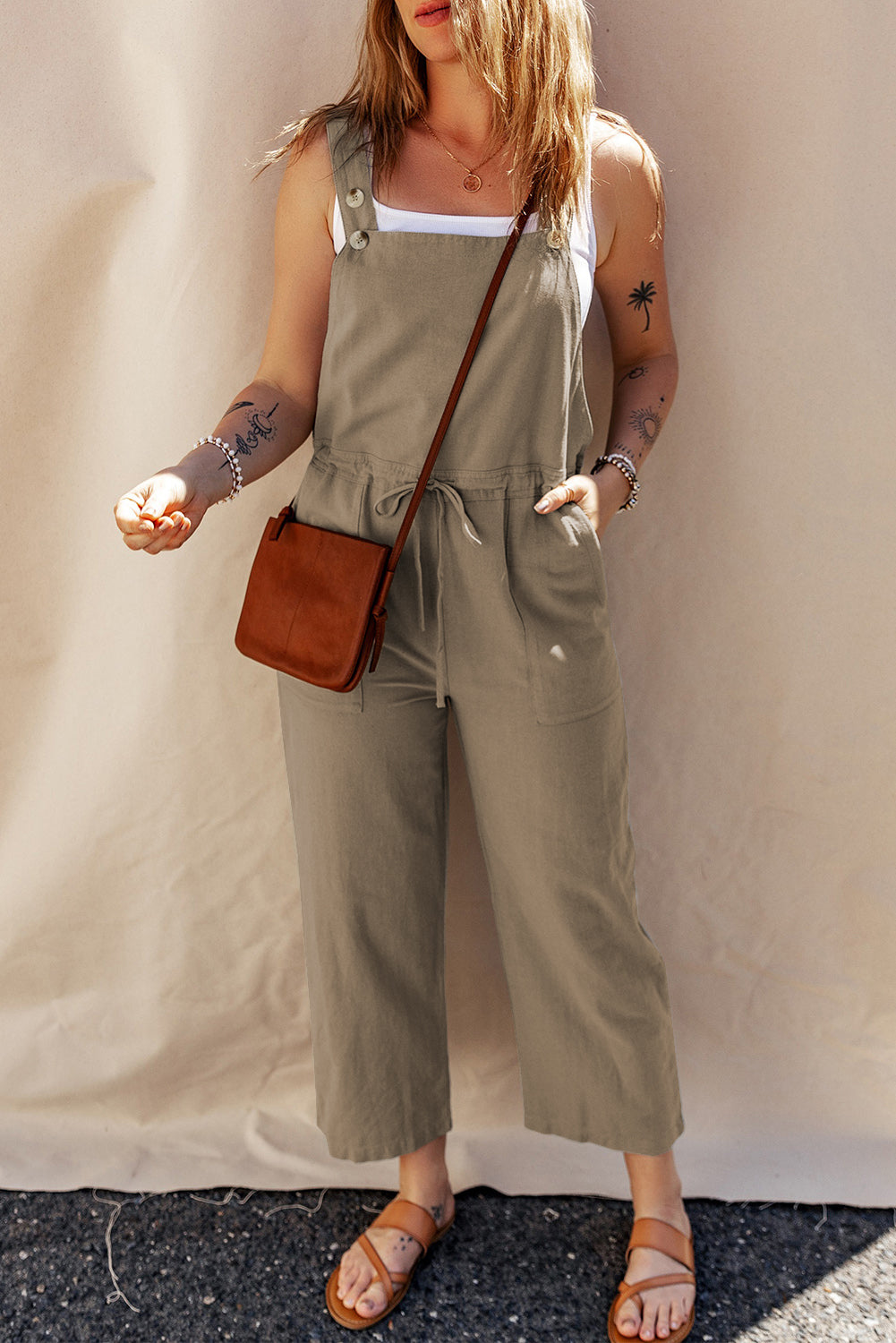 Wilderness Buttoned Straps Jumpsuit