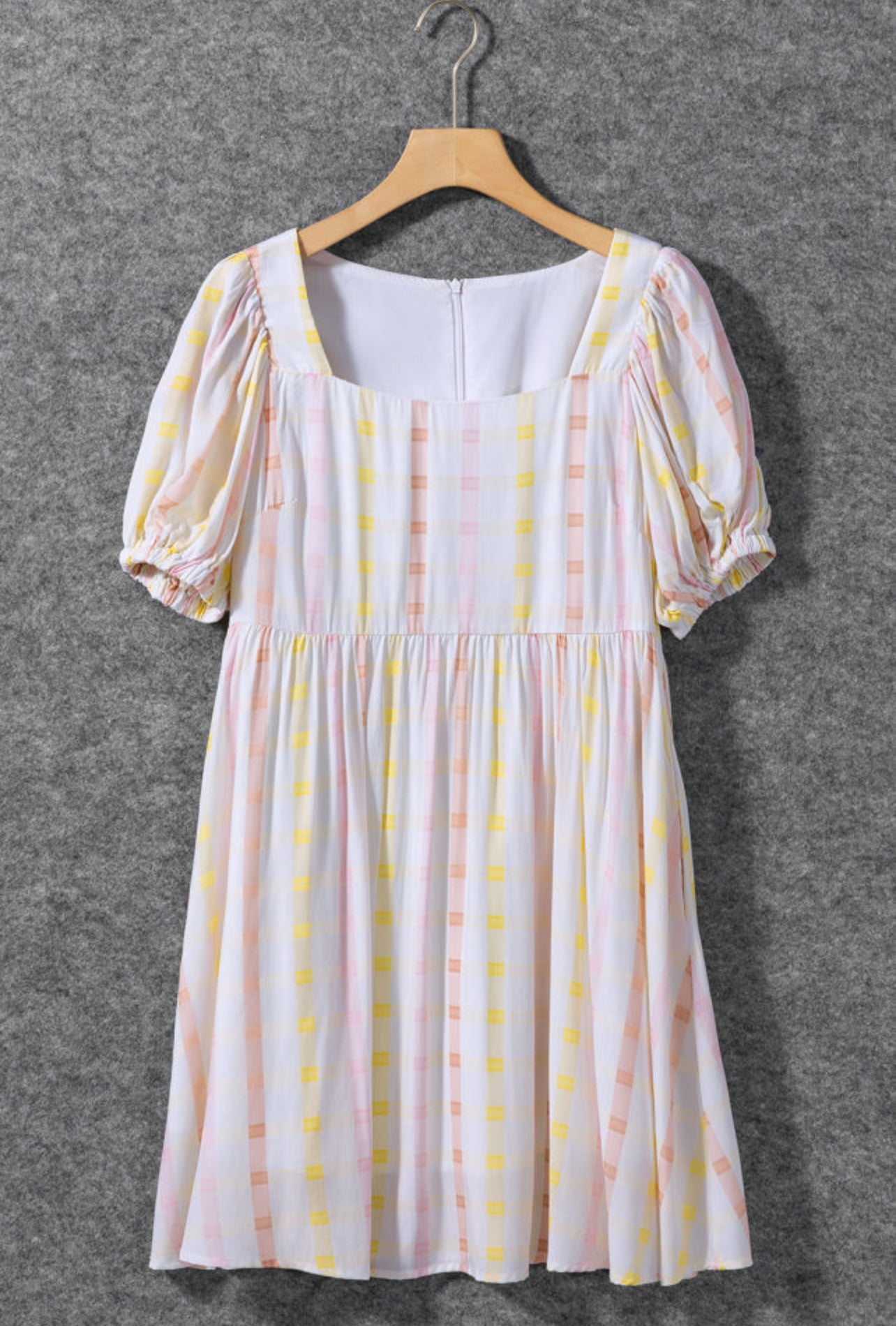 Umber Puff Sleeve Short Dress