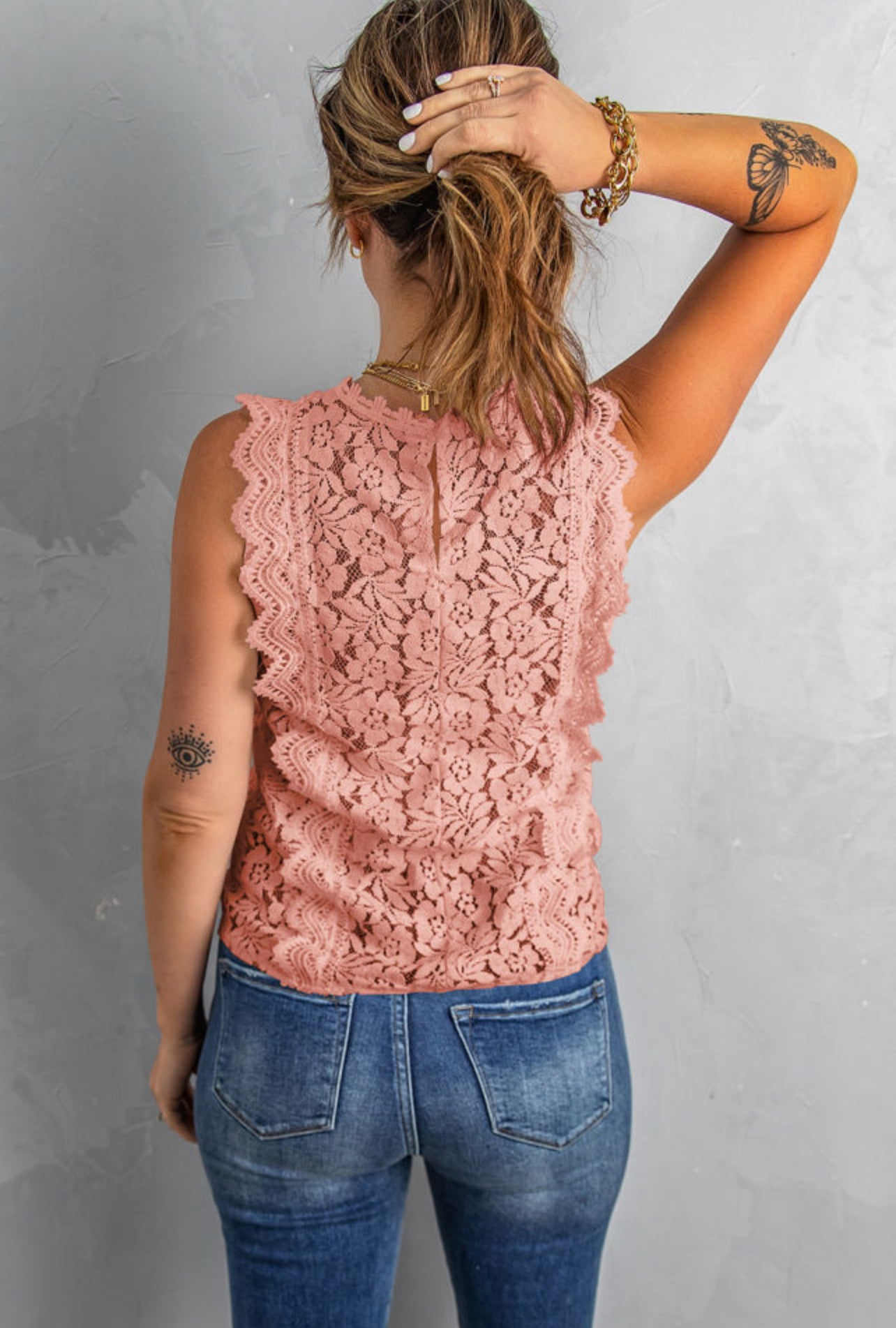 Belle Pink Lace Blouse