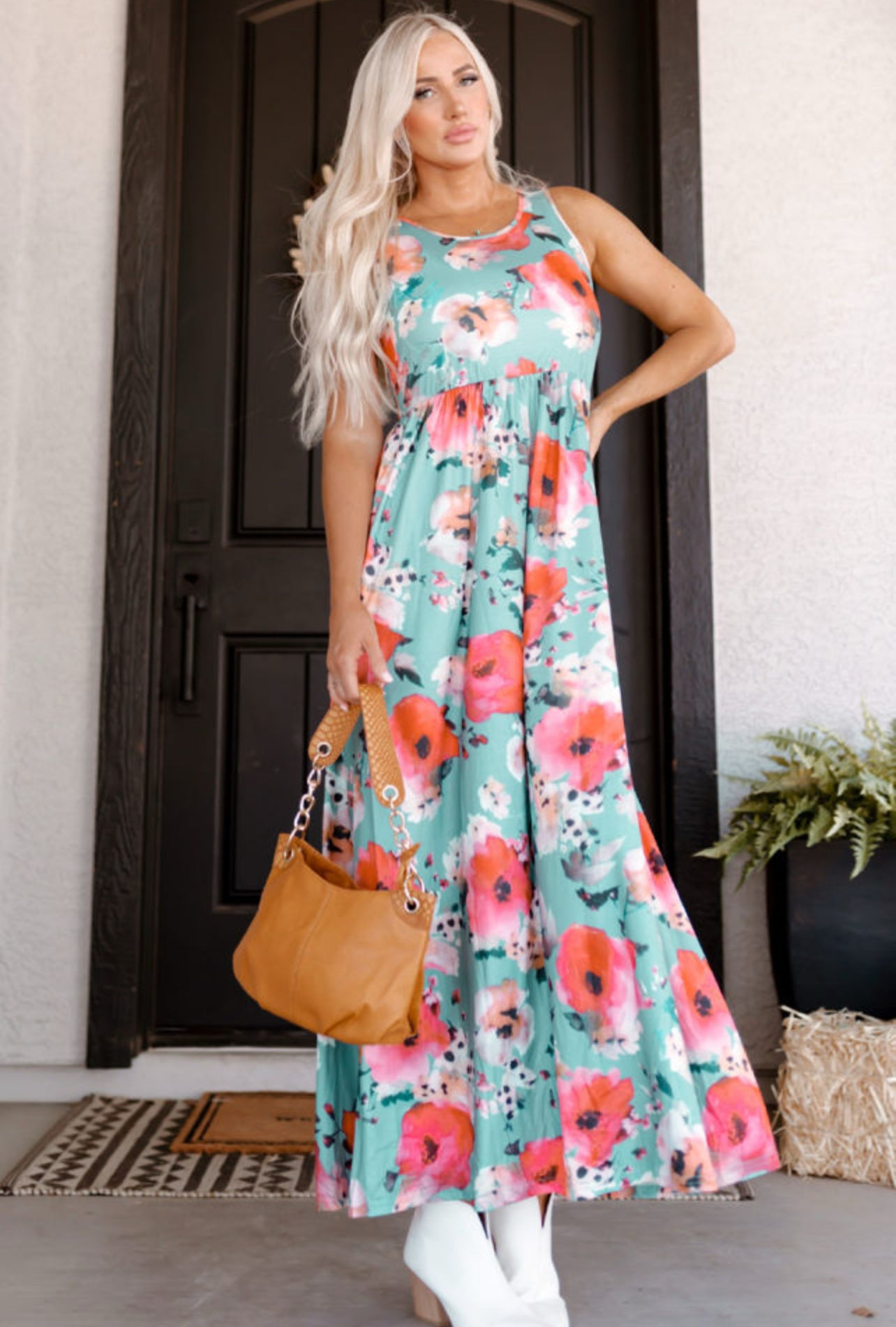 Floweret Sky Blue Long Dress