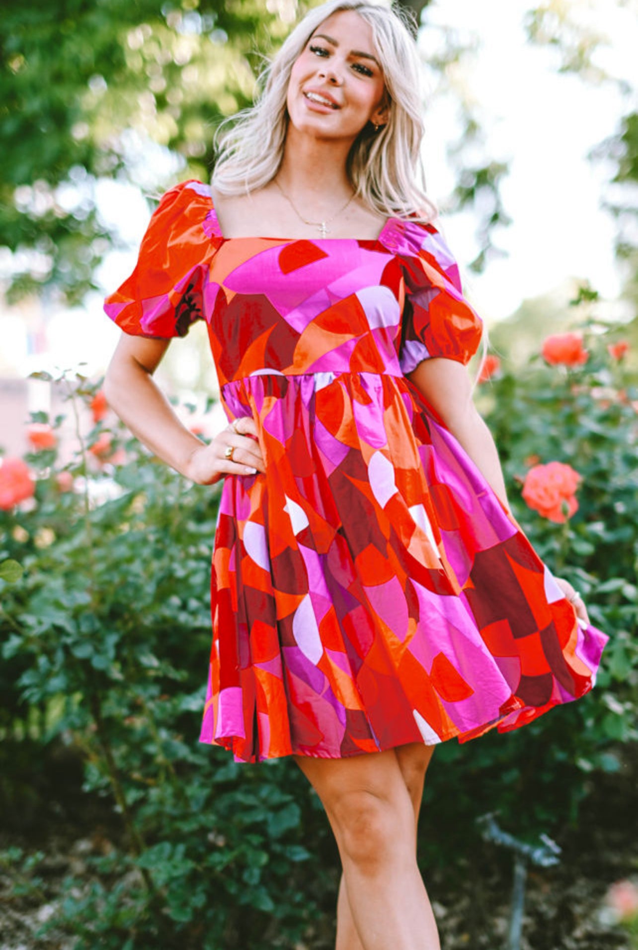 Ivy Puff Sleeve Short Dress
