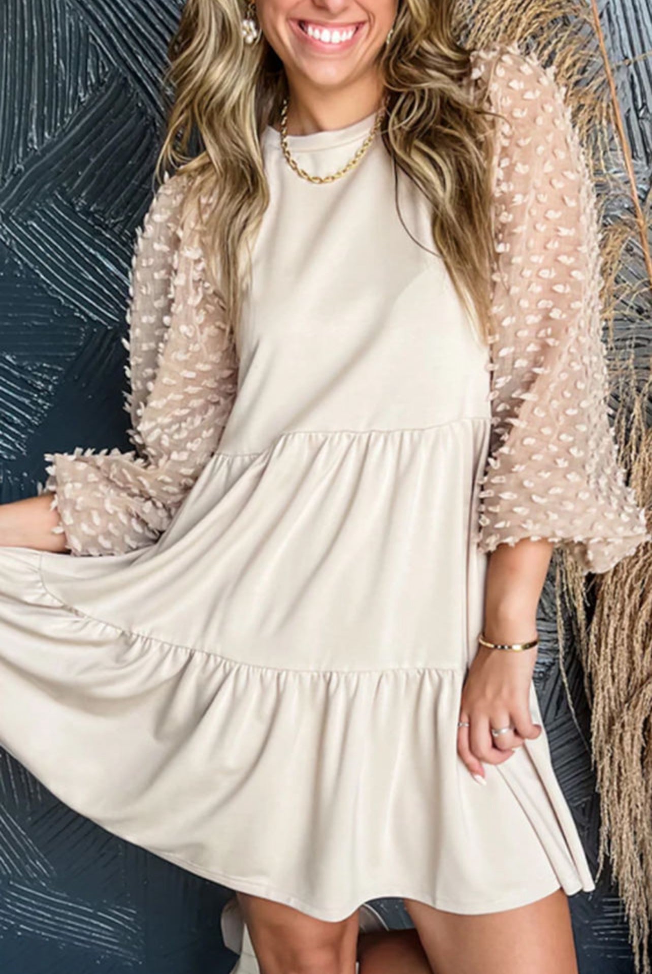 Kasha Beige Short Dress