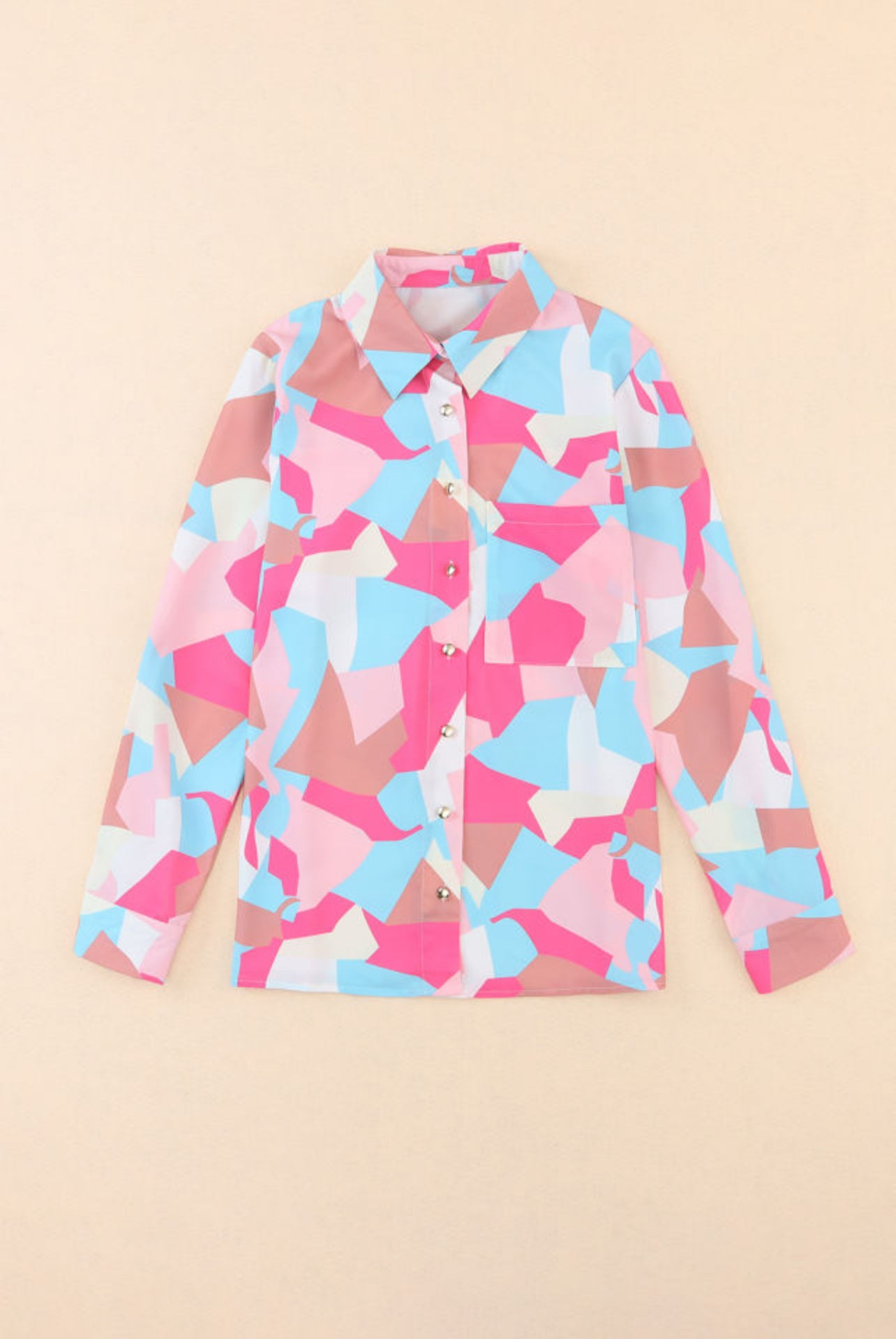 Harmony Geometric Roll-Up Sleeve Shirt