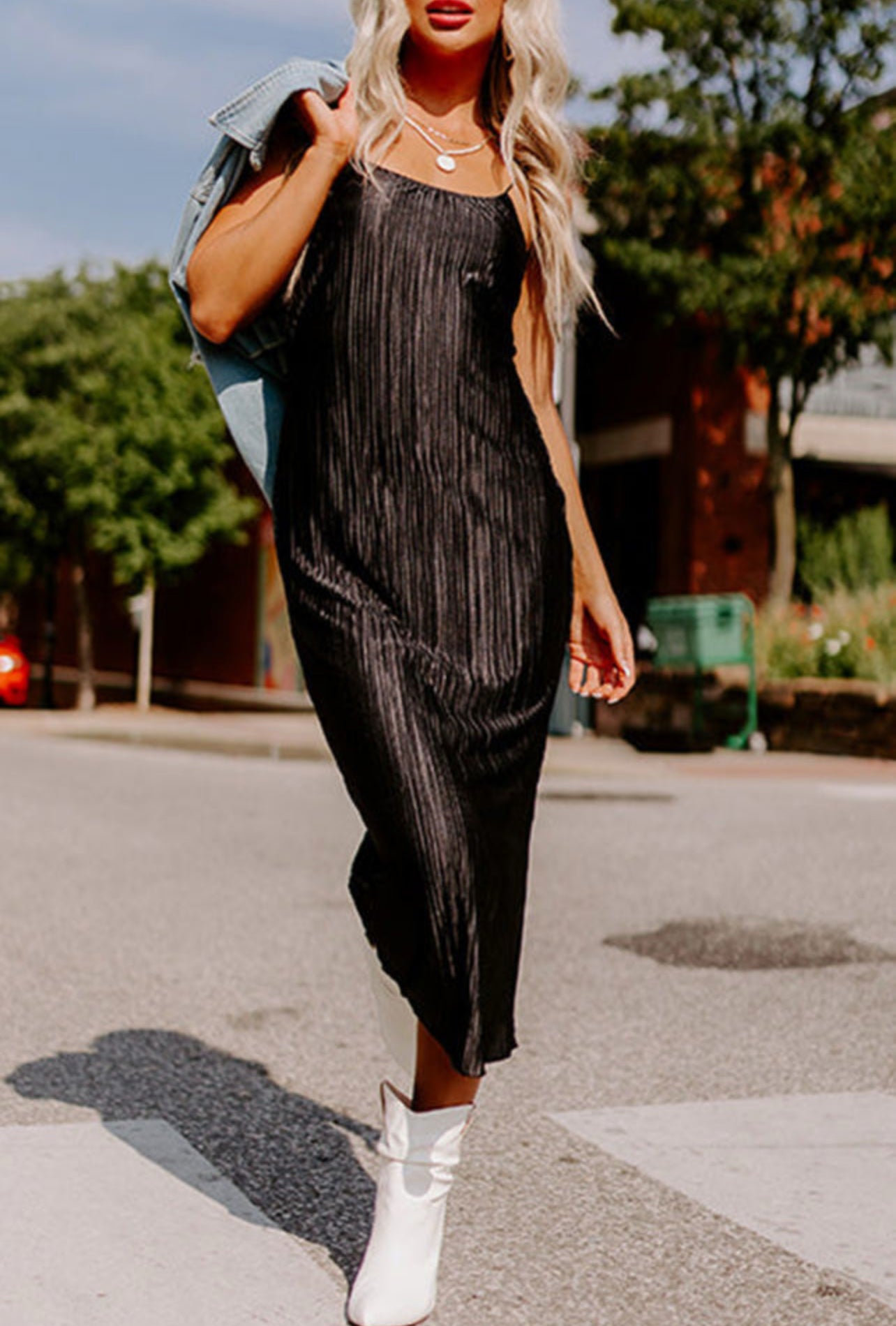 Malta Spaghetti Straps Midi Dress