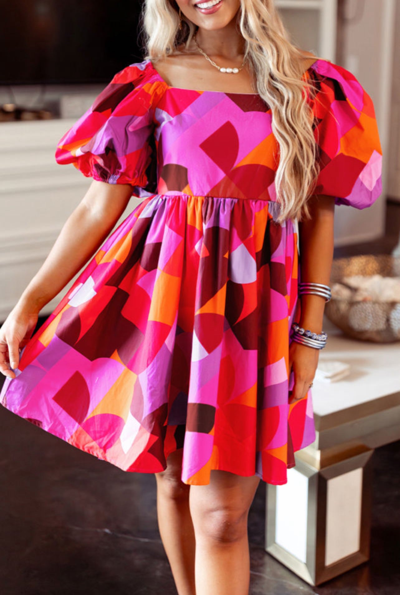 Ivy Puff Sleeve Short Dress