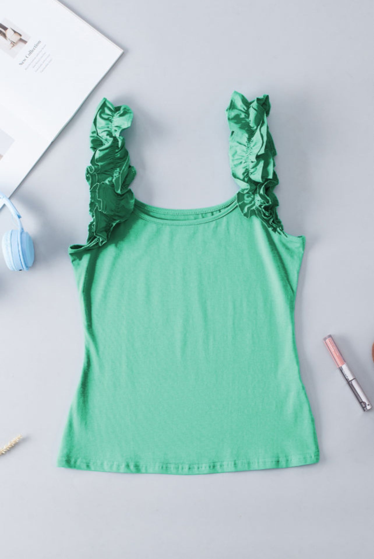 Fluttery Mint Green Tank Top