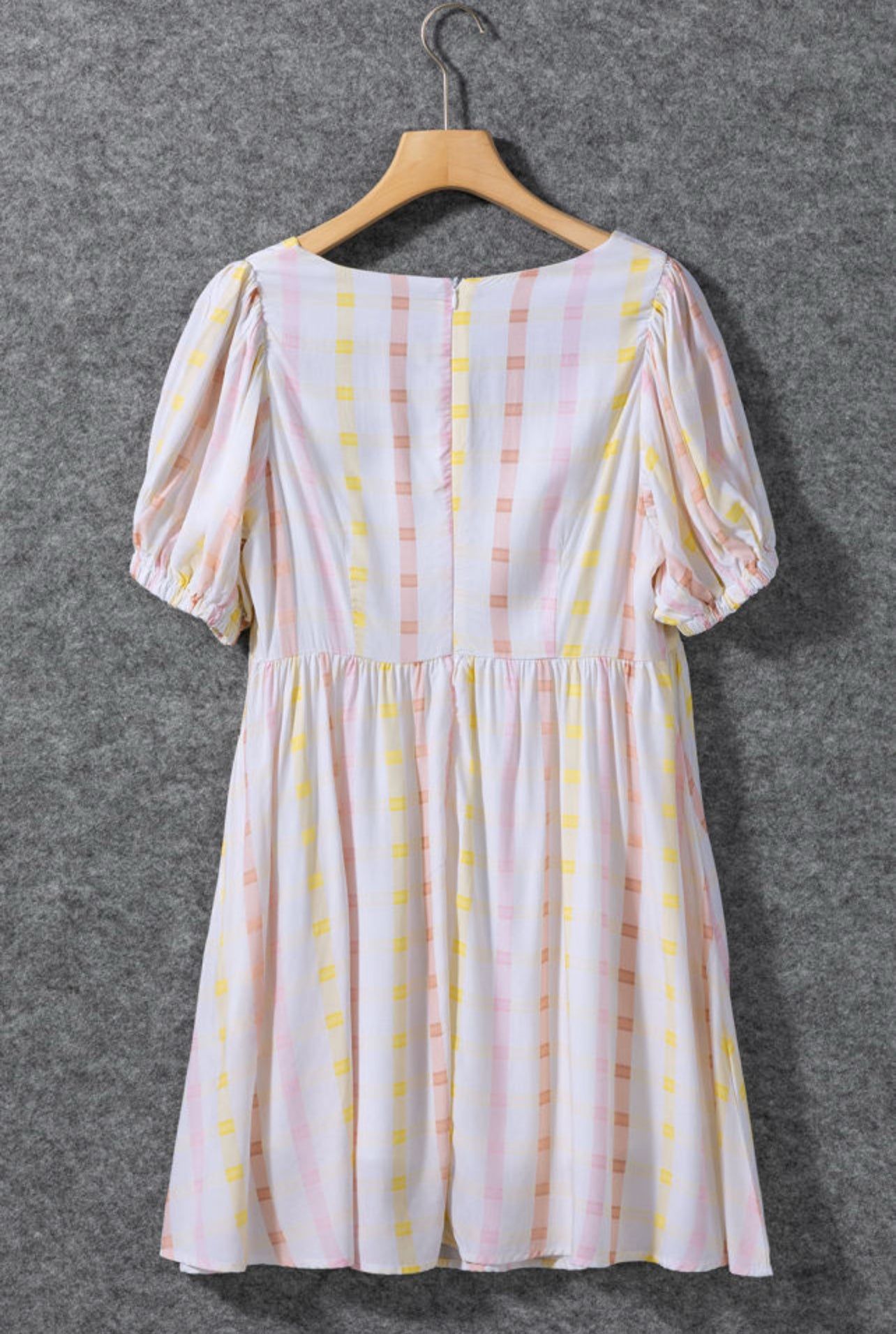 Umber Puff Sleeve Short Dress